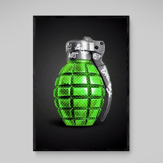 Modern Grenade Canvas Wall Art - Luxury Art Canvas
