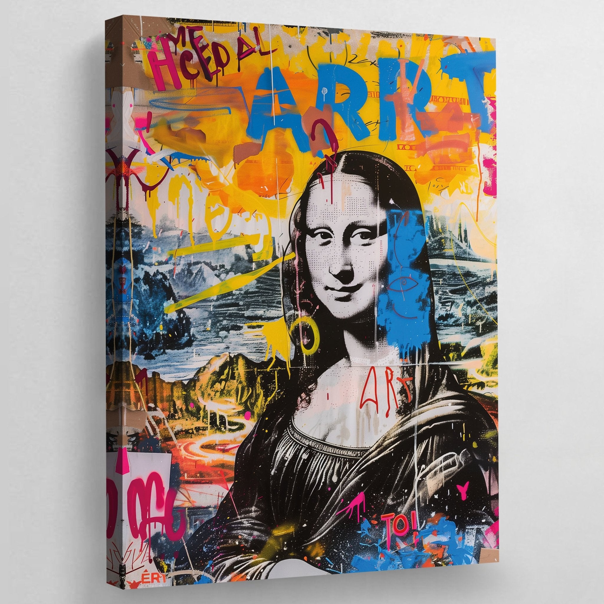 Mona Lisa Graffiti Canvas Art - Luxury Art Canvas