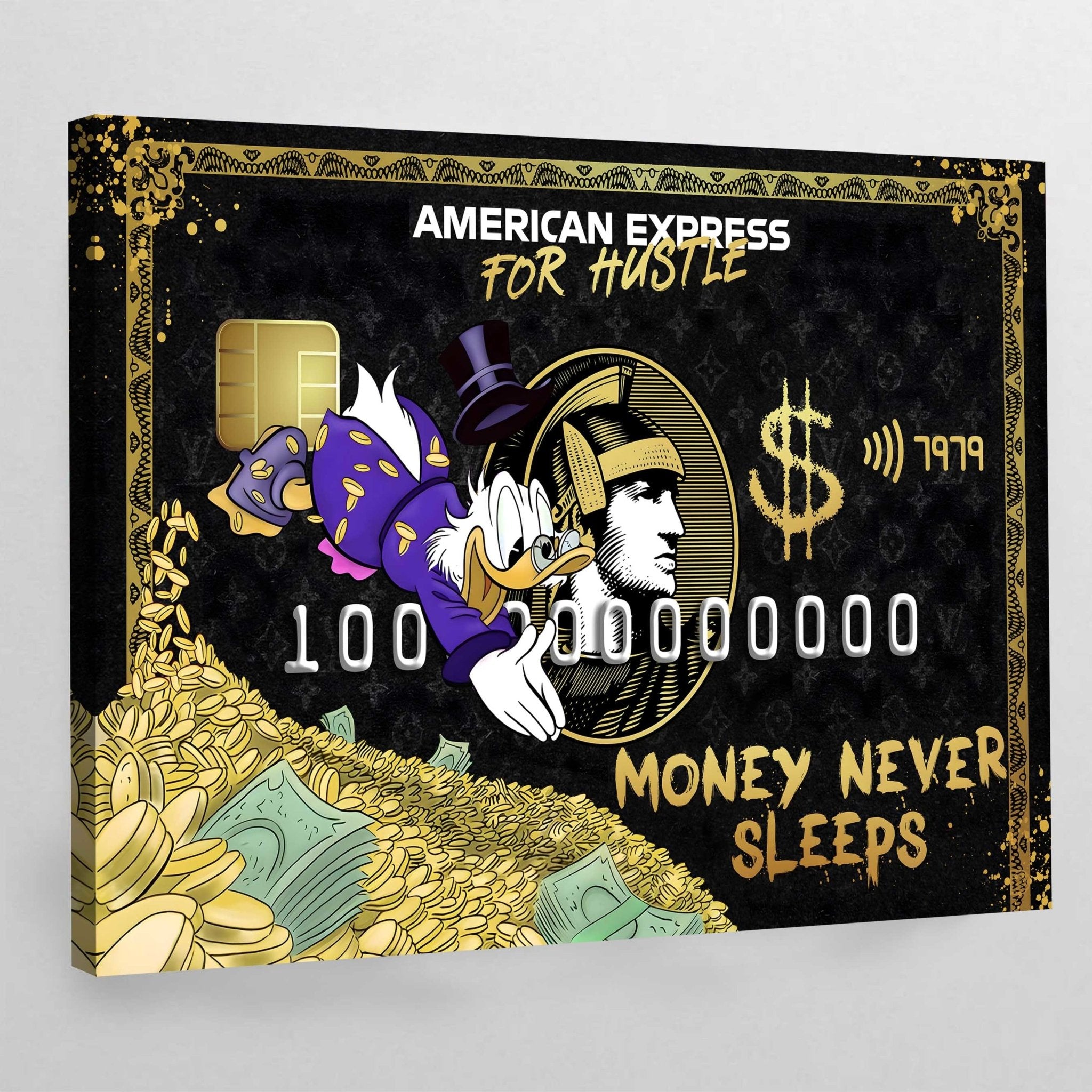 Money Never Sleeps Canvas Wall Art - Luxury Art Canvas
