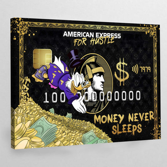 Money Never Sleeps Canvas Wall Art - Luxury Art Canvas