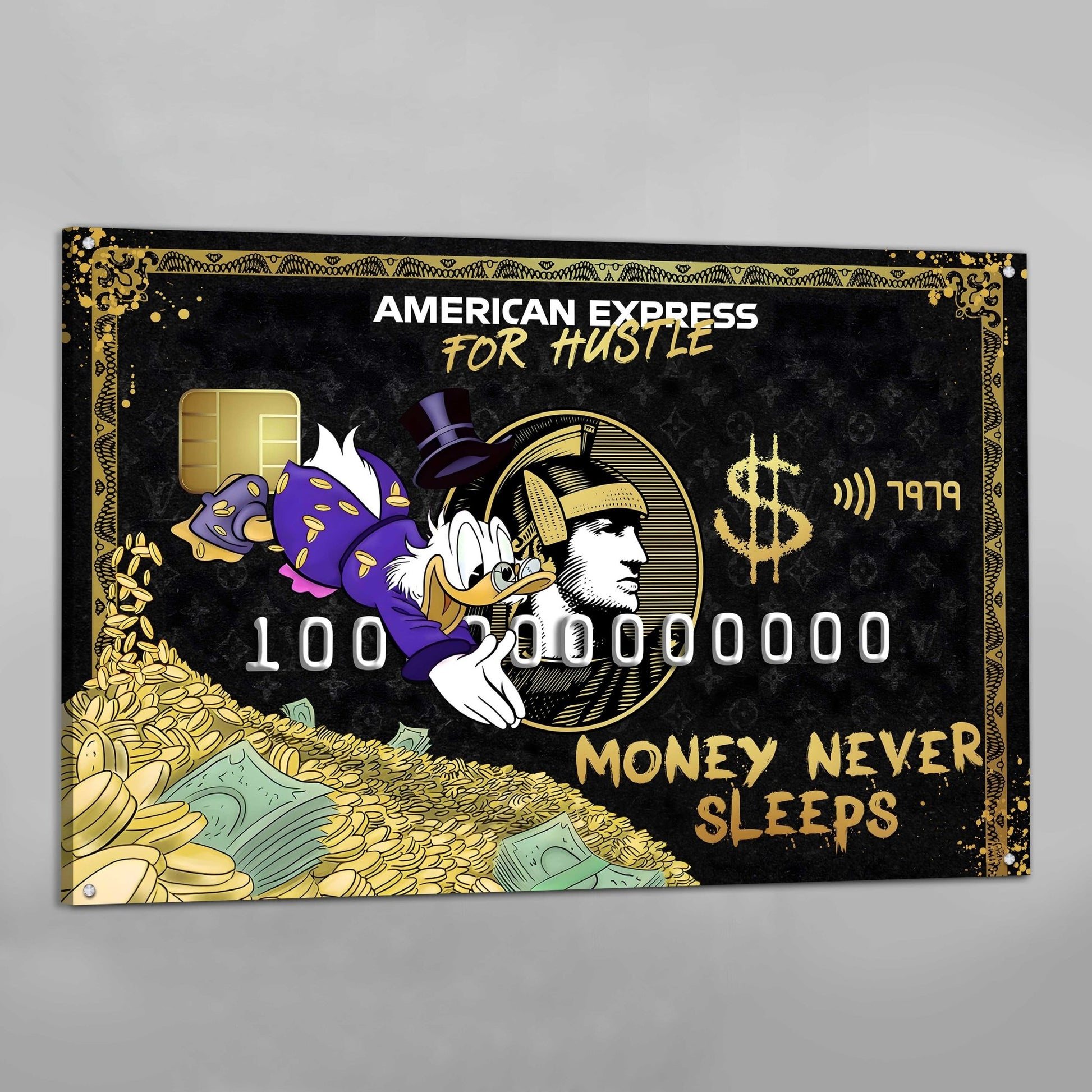 Money Never Sleeps Canvas Wall Art - Luxury Art Canvas