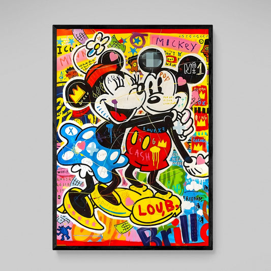 Mouse Couple Graffiti Wall Art - Luxury Art Canvas