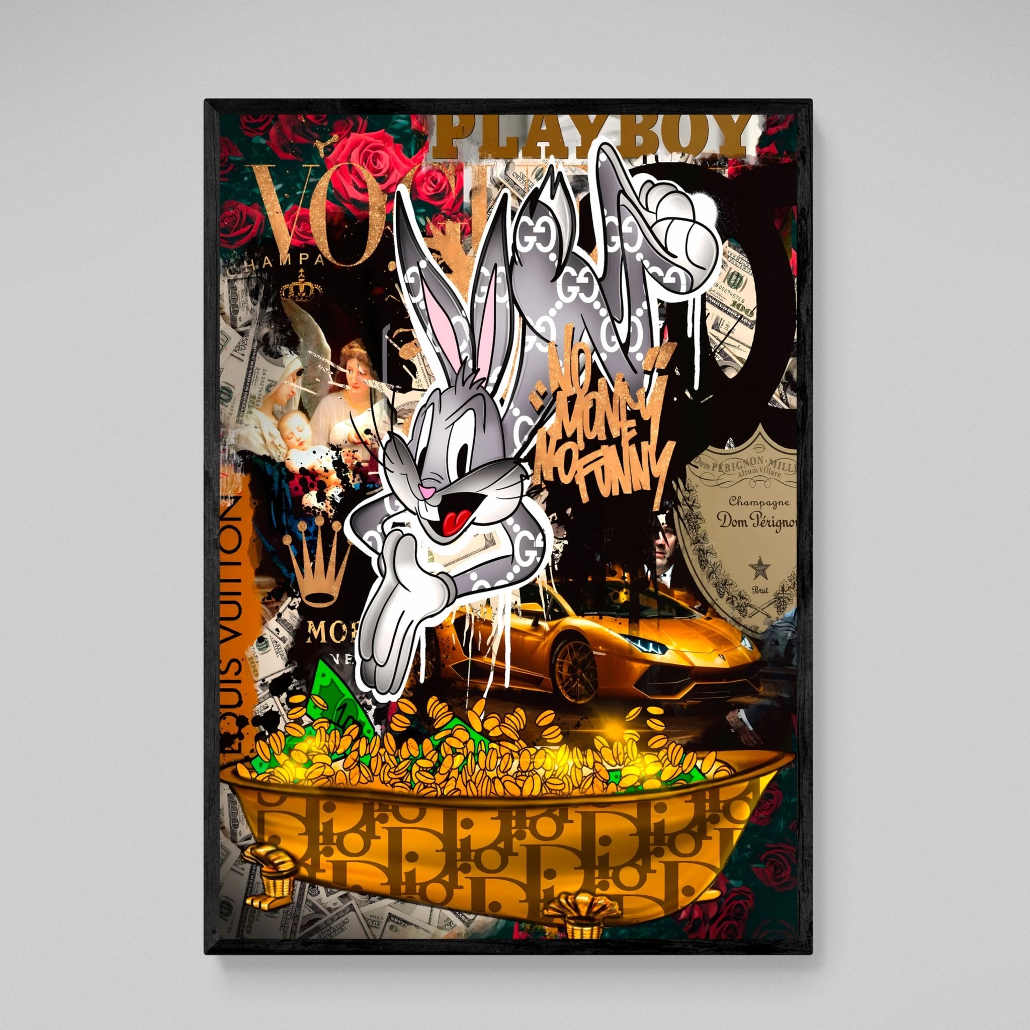 No Money No Funny Motivational Canvas Wall Art - Luxury Art Canvas