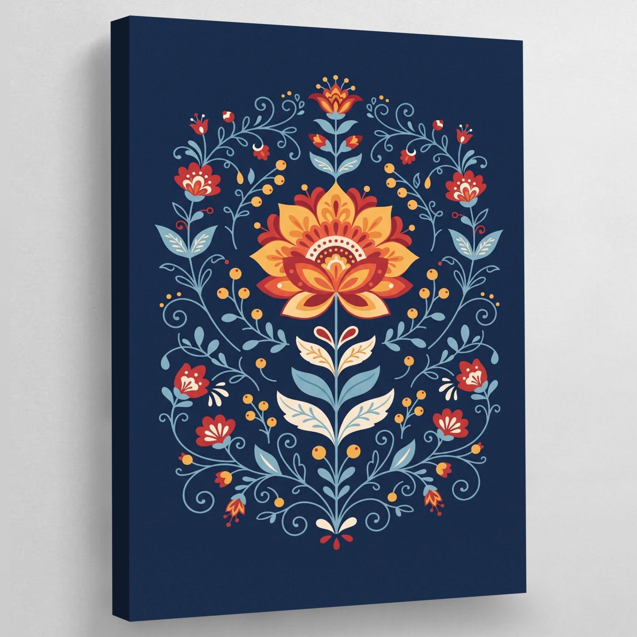 Nordic Flower Scandinavian Wall Art - Luxury Art Canvas