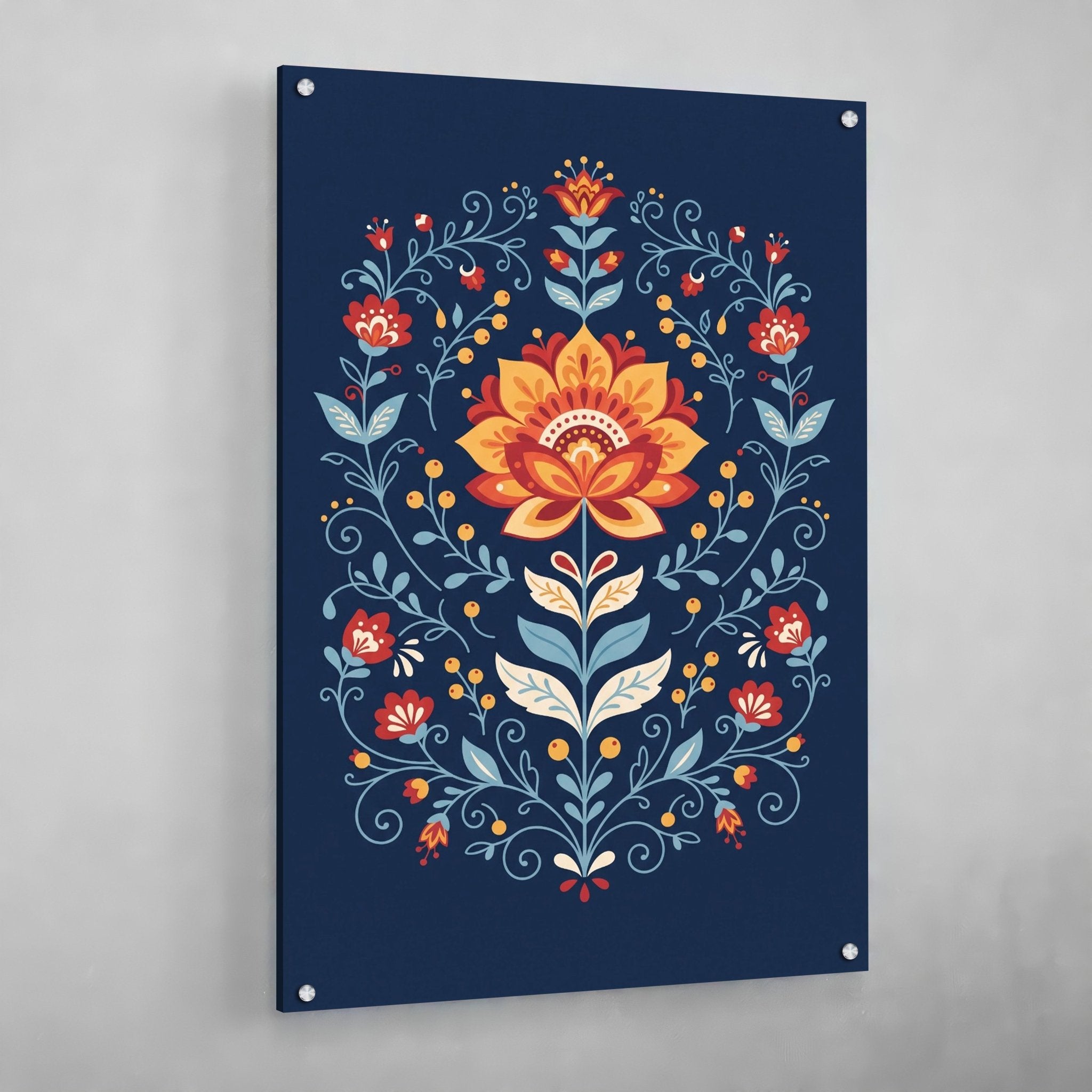 Nordic Flower Scandinavian Wall Art - Luxury Art Canvas