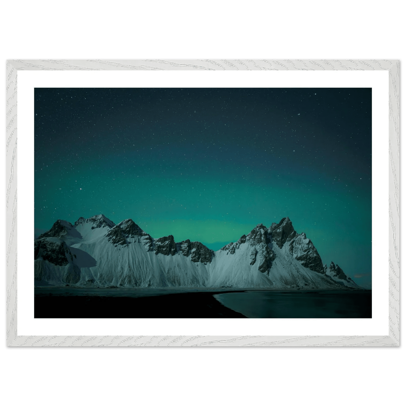 Northern Lights Mountains Photography Wall Art - Luxury Art Canvas