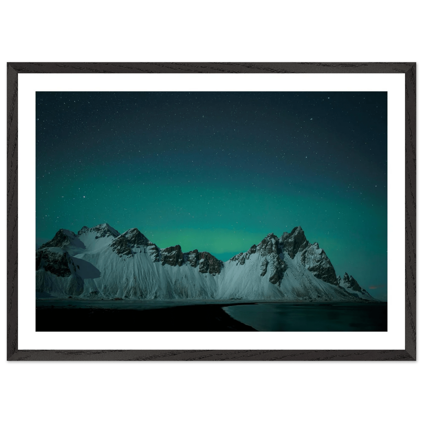 Northern Lights Mountains Photography Wall Art - Luxury Art Canvas