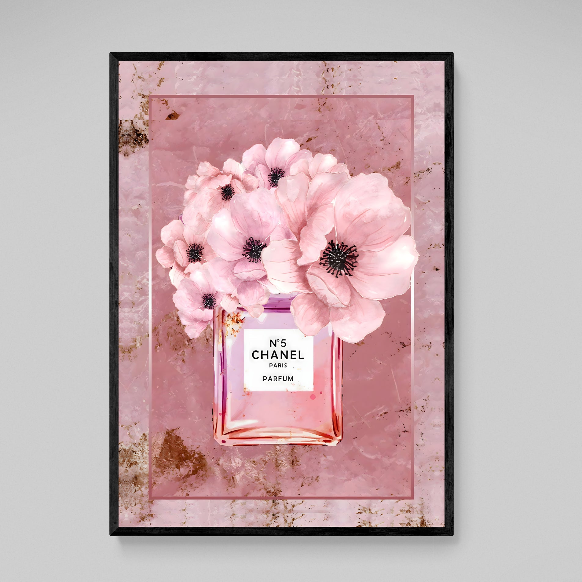 Pink Chanel N°5 Wall Art - Luxury Art Canvas