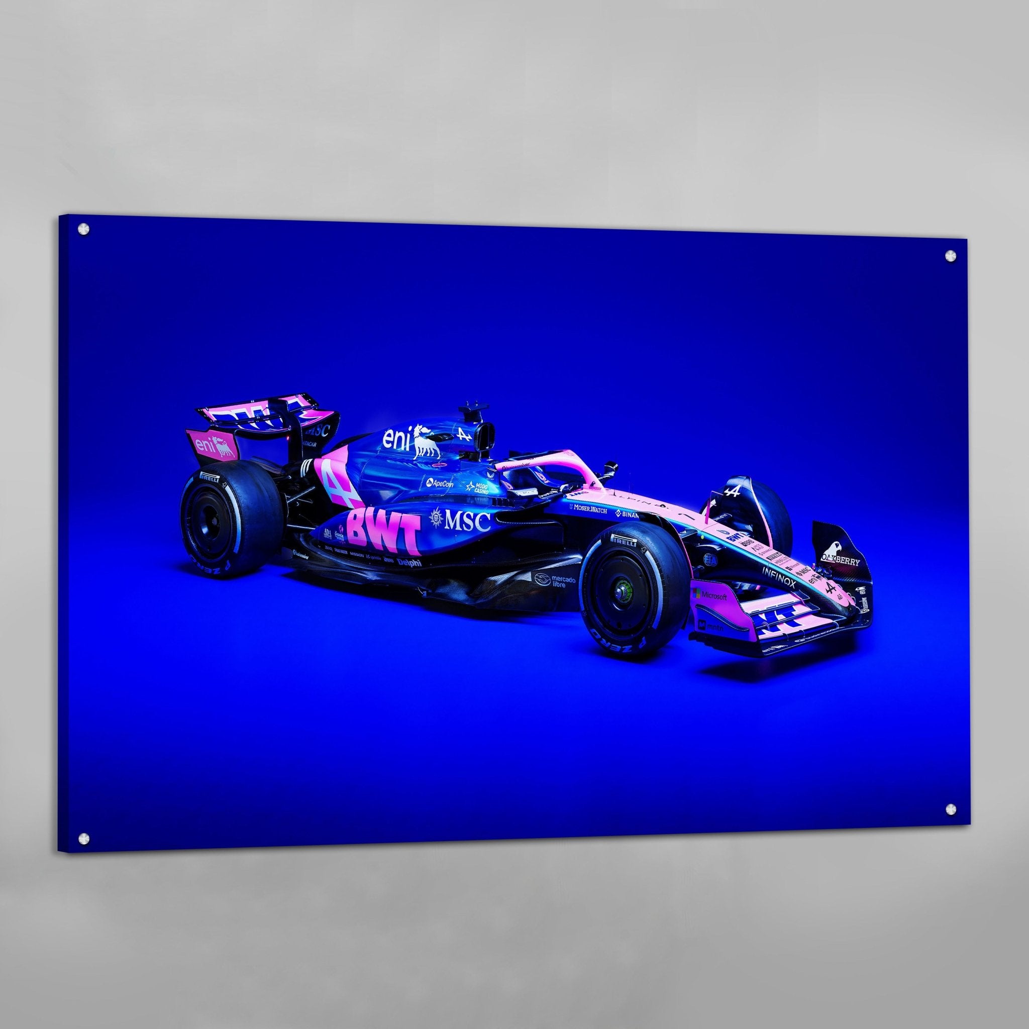 Pink F1 Car Wall Art - Luxury Art Canvas