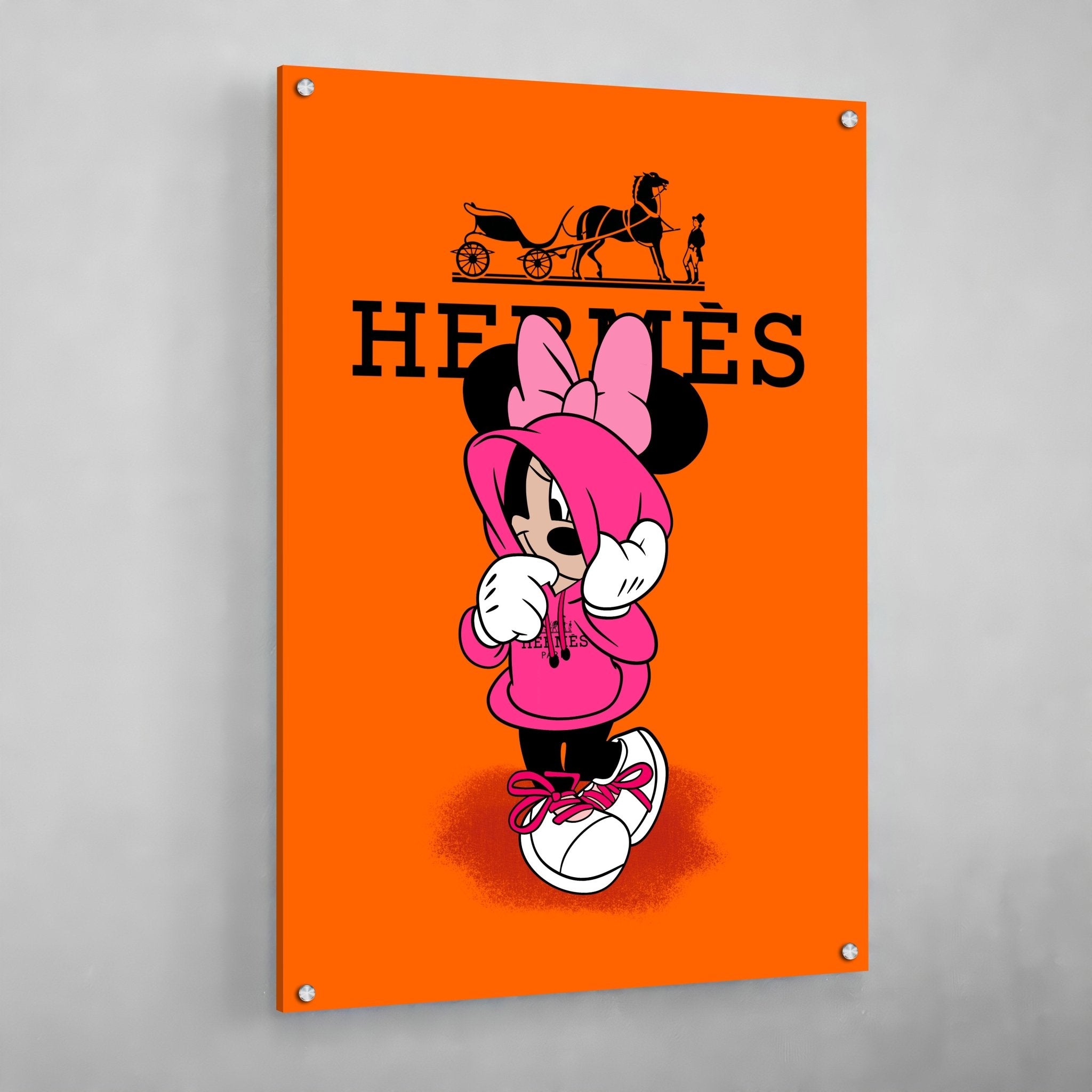 Pink Hermes Wall Art - Luxury Art Canvas
