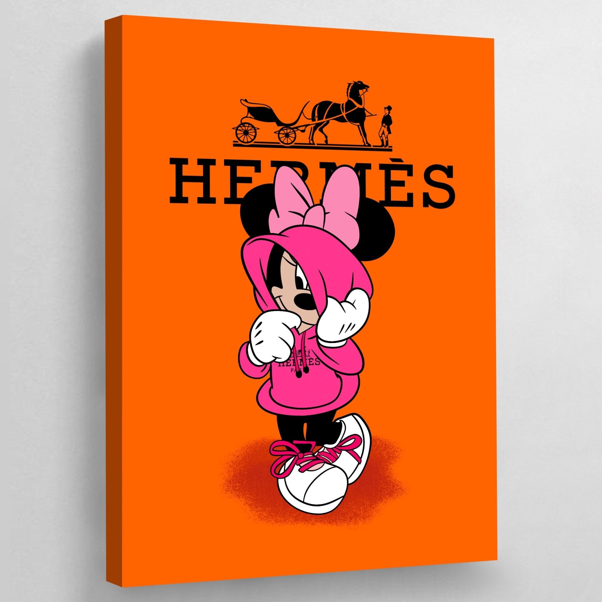 Pink Hermes Wall Art - Luxury Art Canvas