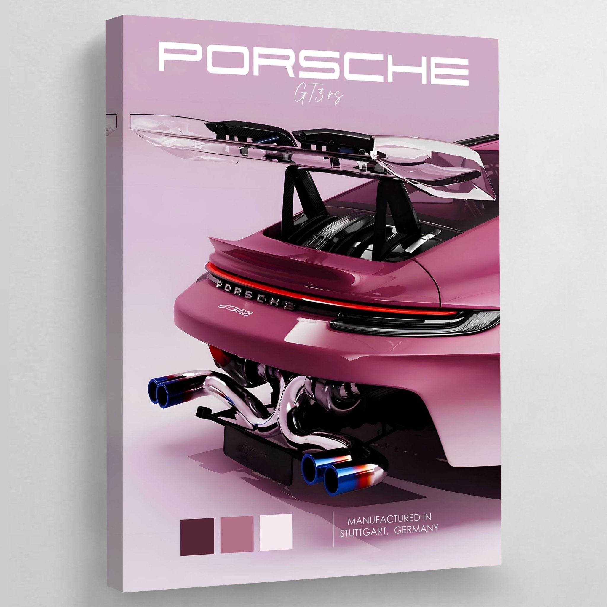 Pink Porsche Wall Art - Luxury Art Canvas