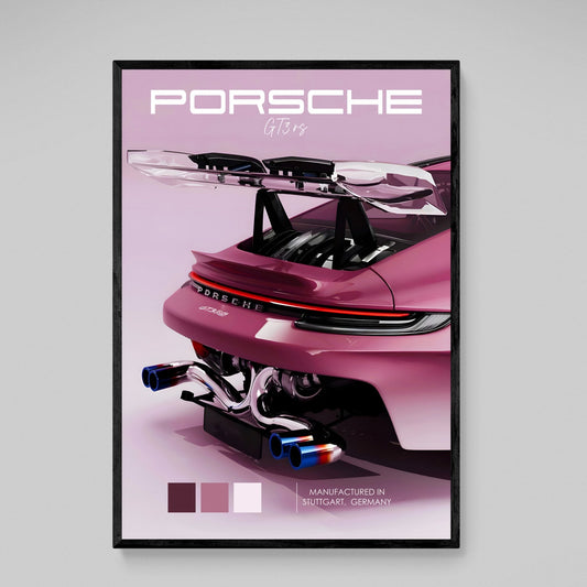 Pink Porsche Wall Art - Luxury Art Canvas