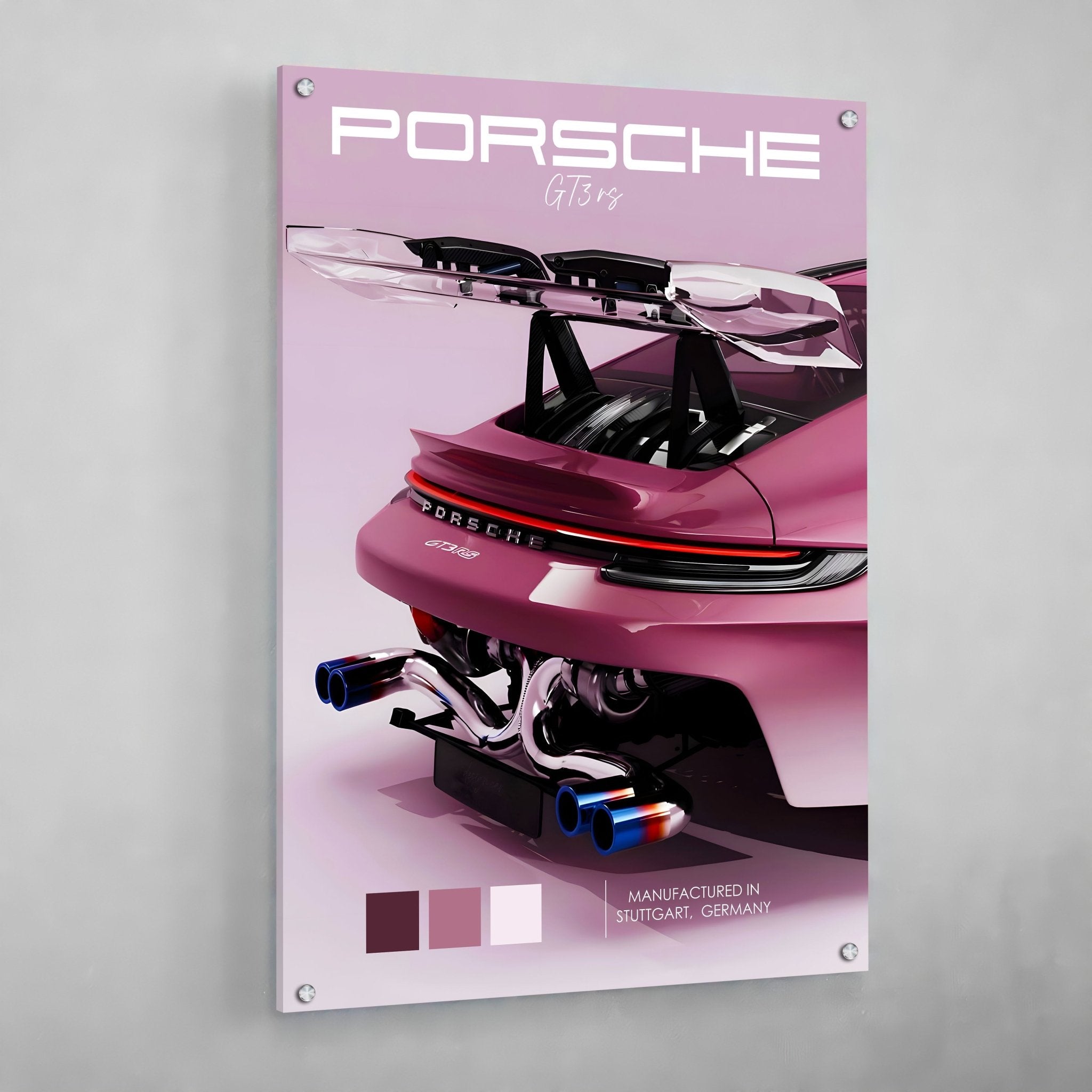 Pink Porsche Wall Art - Luxury Art Canvas