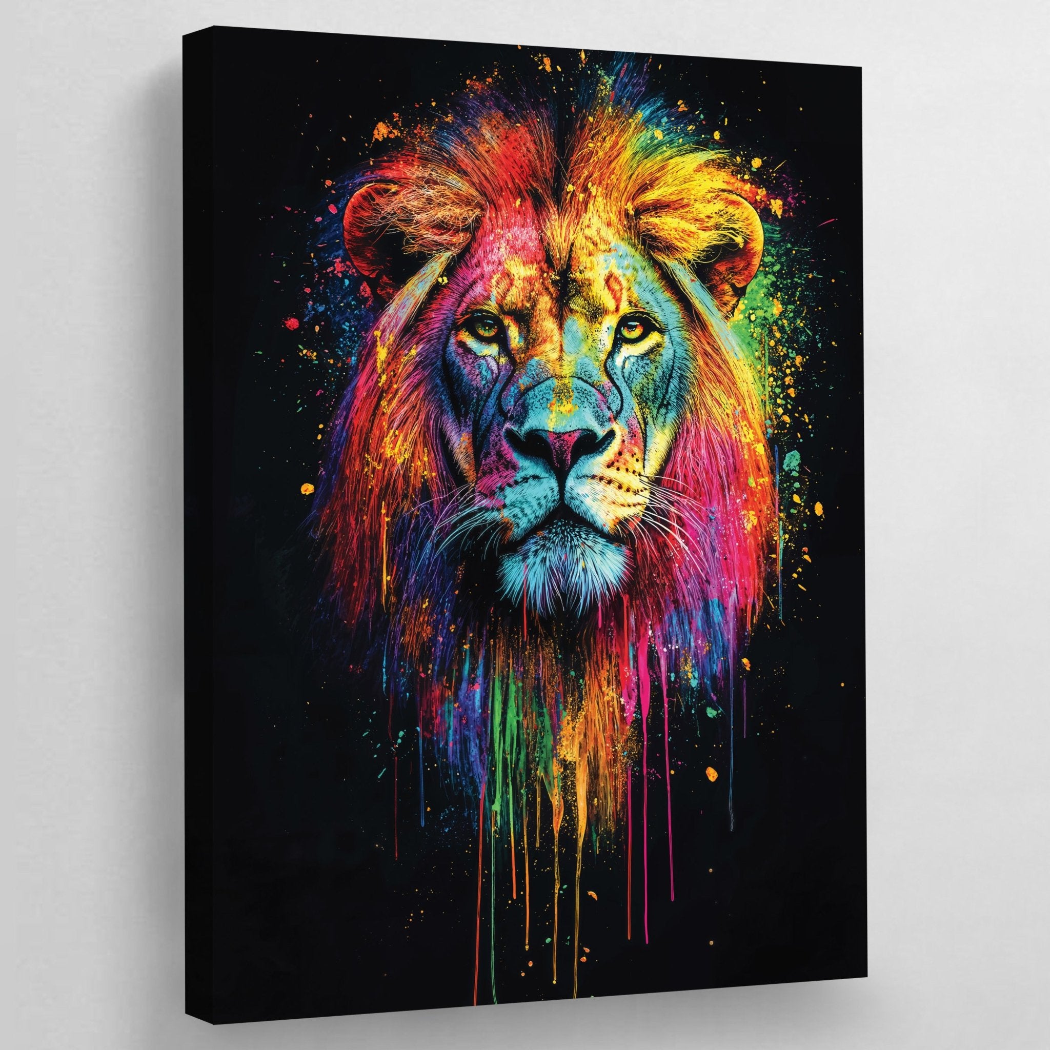 Pop Art Lion Canvas Art - Luxury Art Canvas