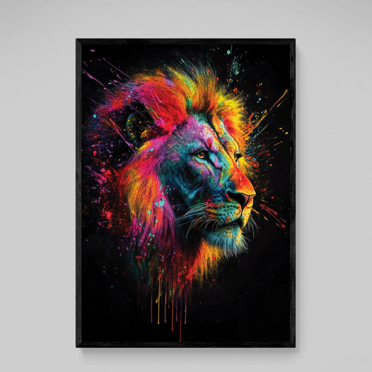 Pop Art Lion Canvas Wall Art - Luxury Art Canvas