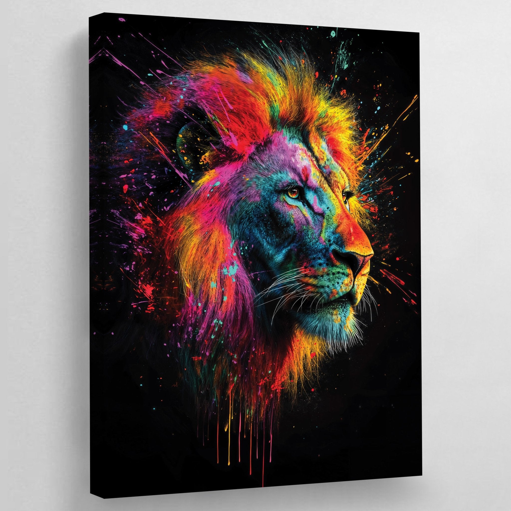 Pop Art Lion Canvas Wall Art - Luxury Art Canvas