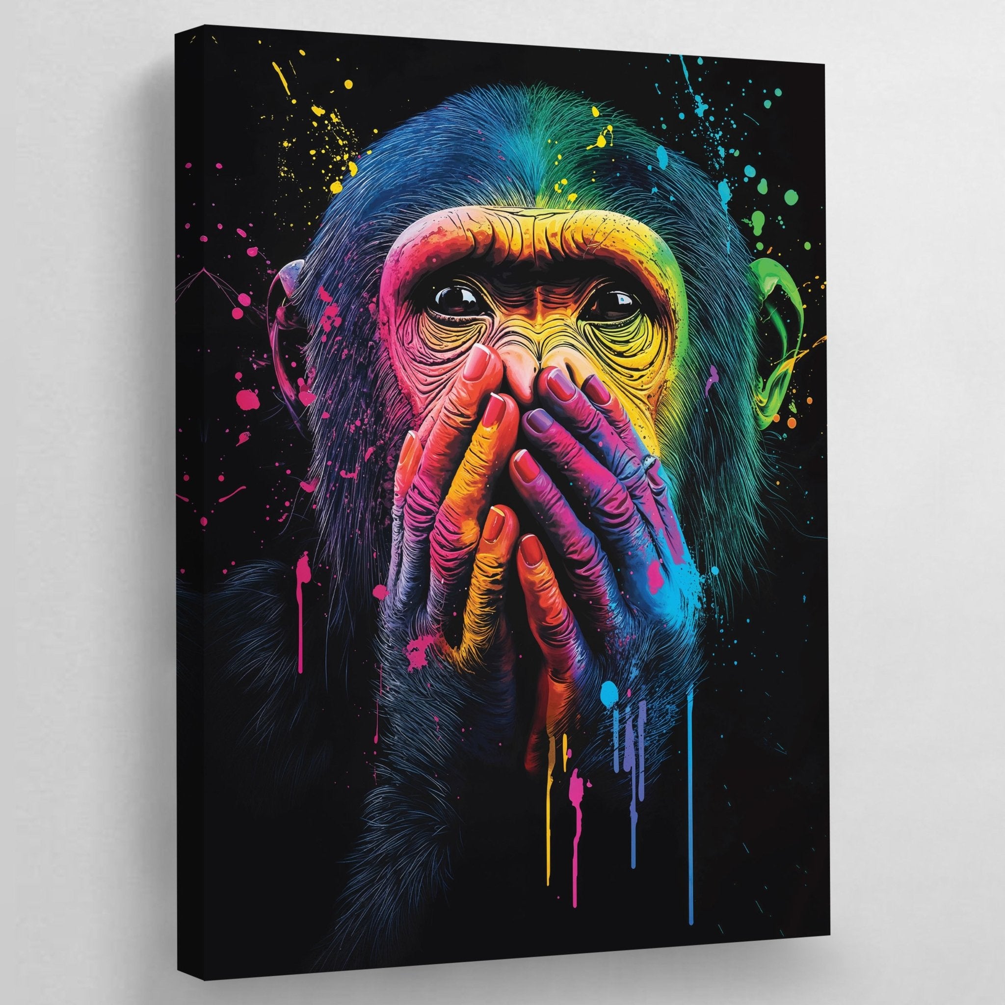 Pop Art Monkey Canvas Art - Luxury Art Canvas