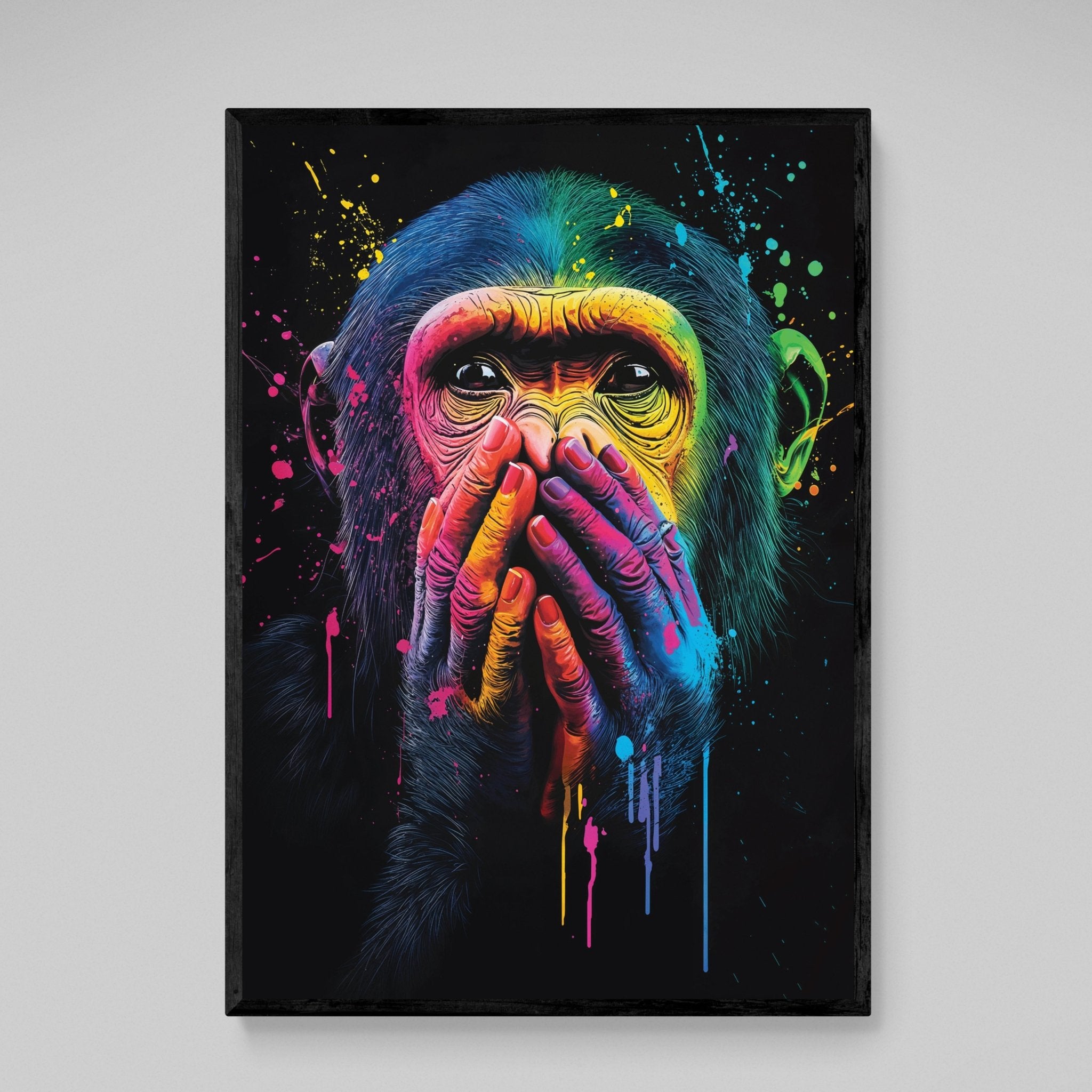 Pop Art Monkey Canvas Art - Luxury Art Canvas
