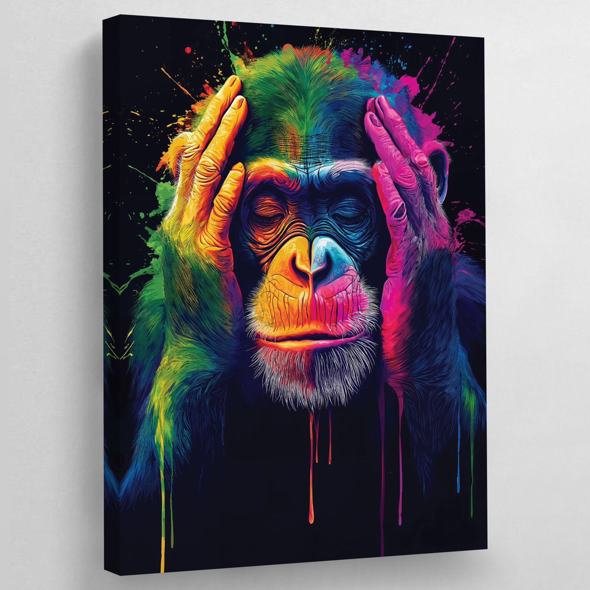 Pop Art Monkey Canvas Wall Art - Luxury Art Canvas