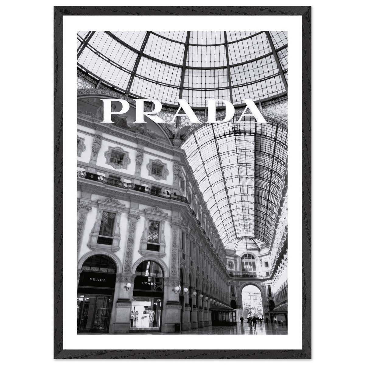 Prada Milan Black and White Wall Art - Luxury Art Canvas