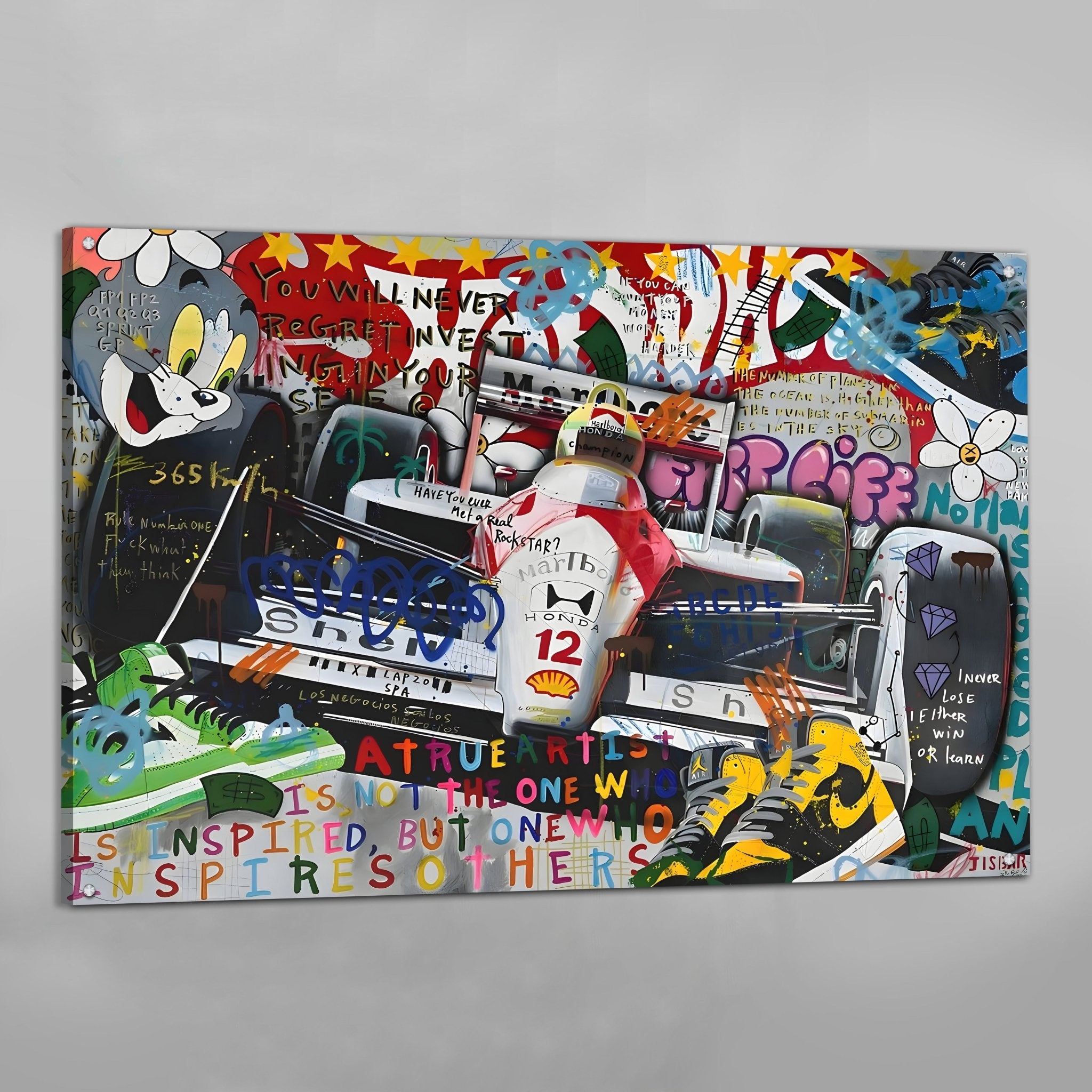 Racing Car Graffiti Wall Art - Luxury Art Canvas