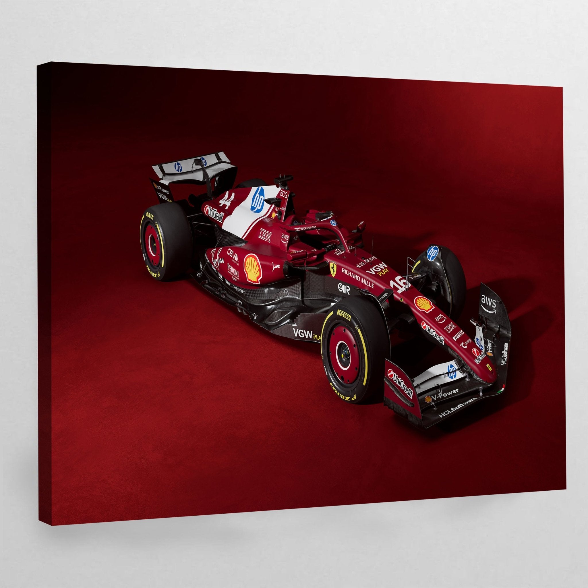 Red F1 Car Wall Art - Luxury Art Canvas