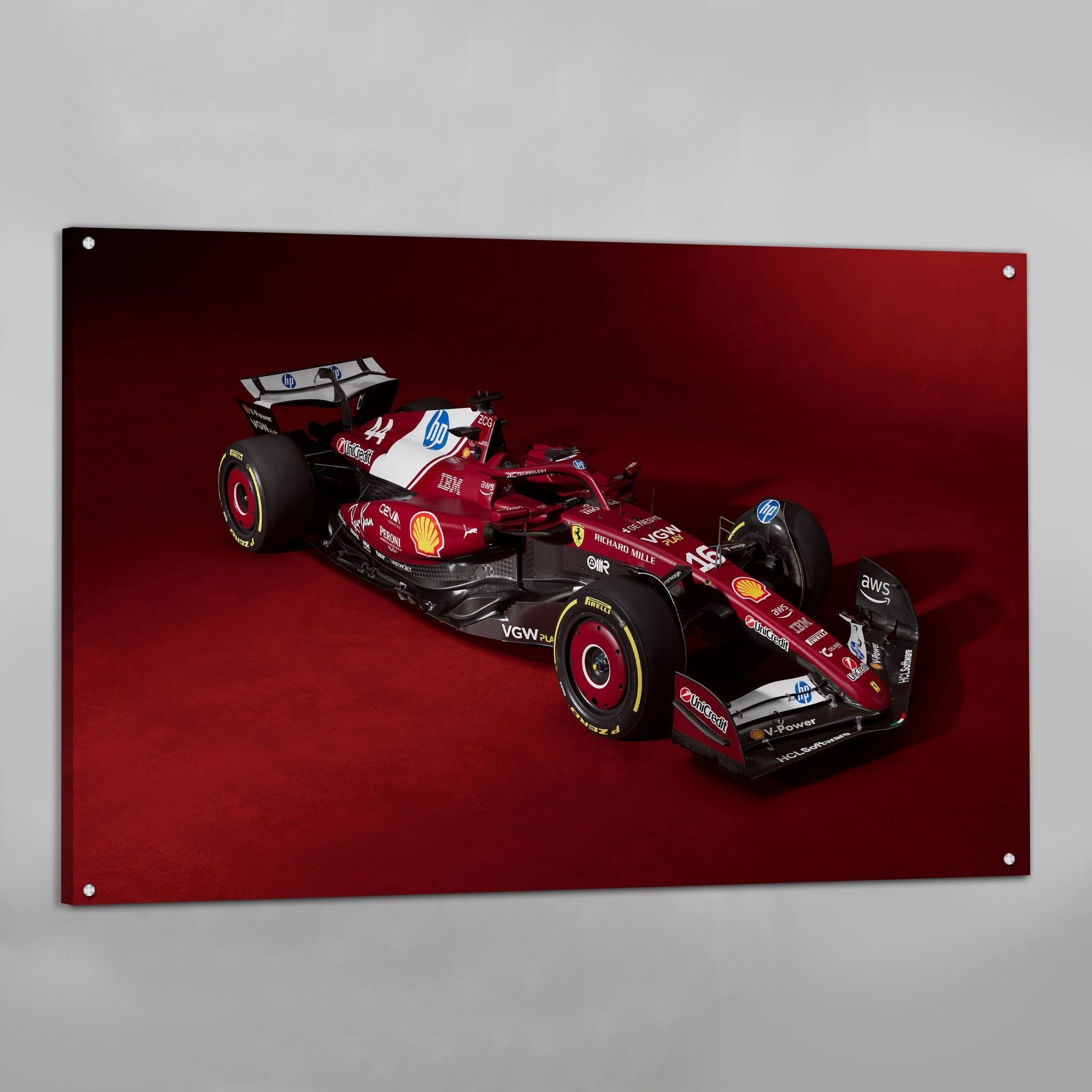 Red F1 Car Wall Art - Luxury Art Canvas