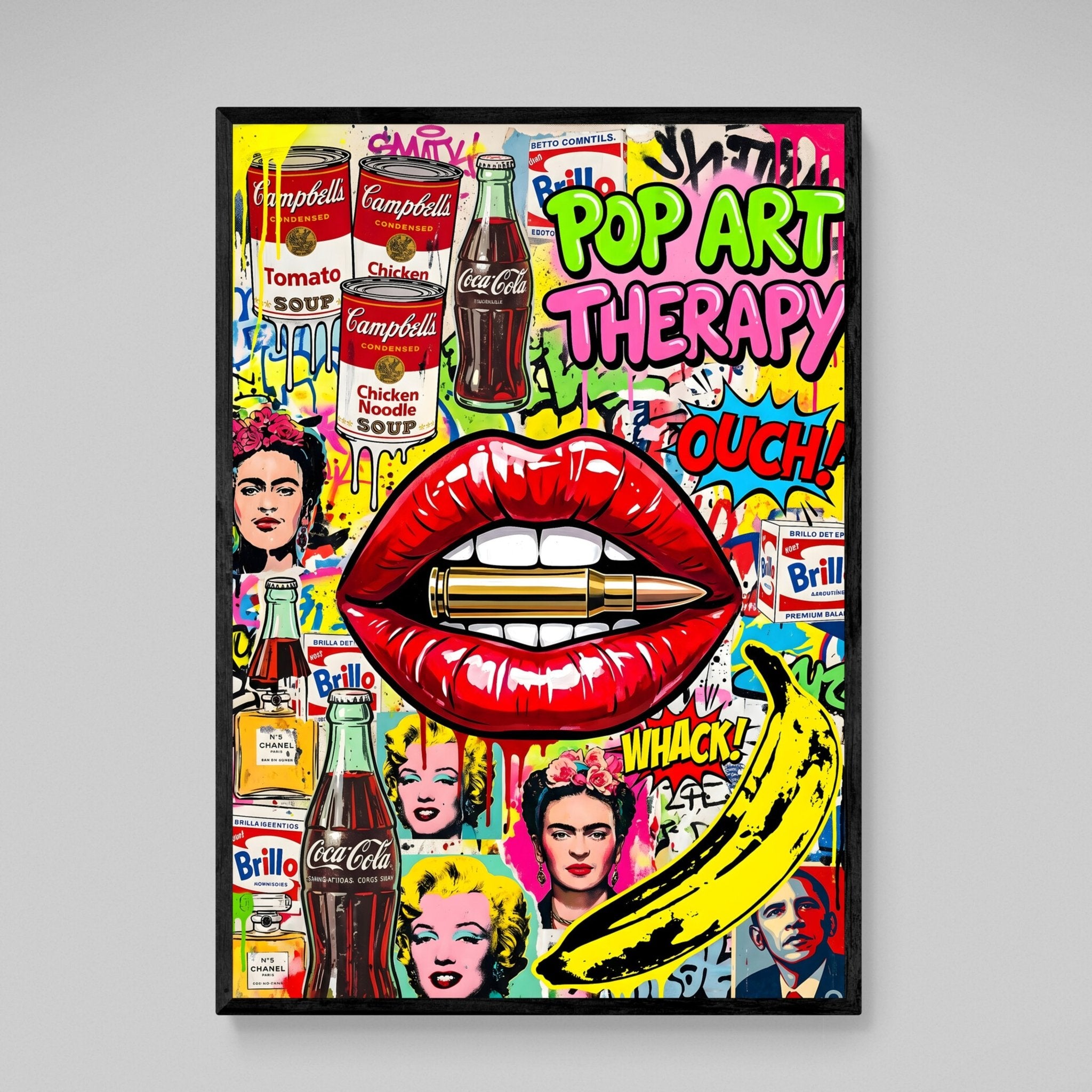 Red Lips Pop Art Canvas - Luxury Art Canvas