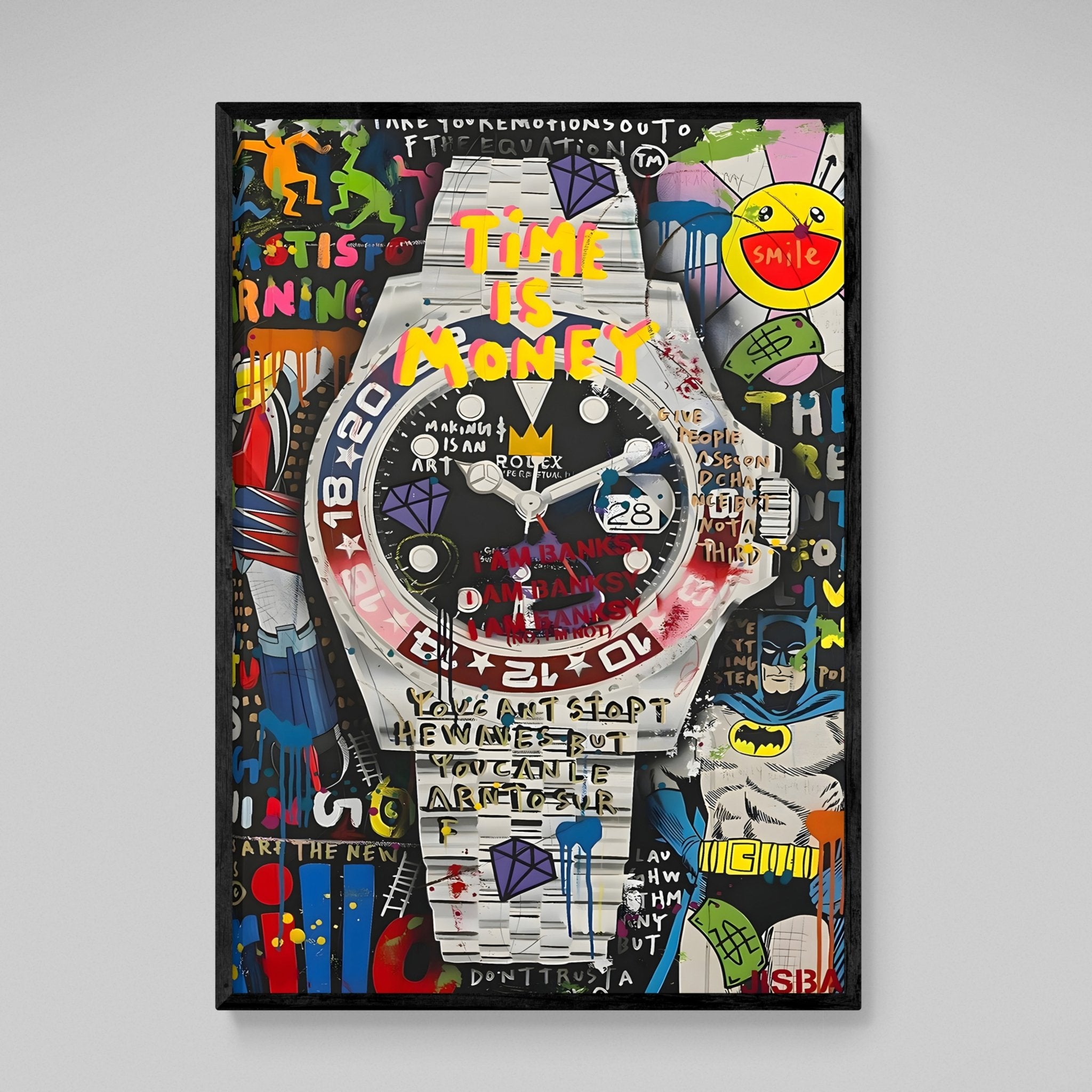 Rolex Graffiti Wall Art - Luxury Art Canvas