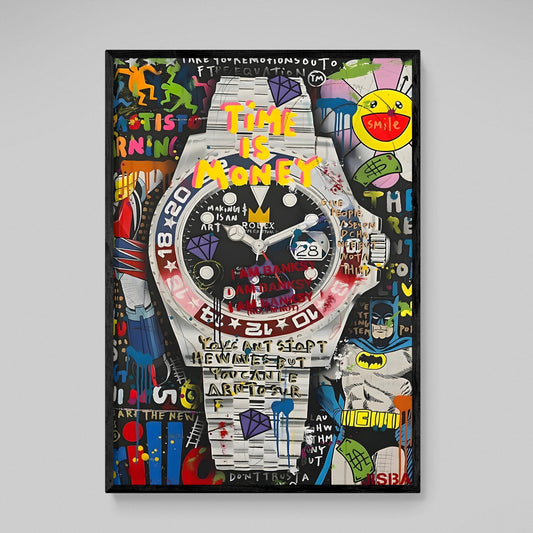 Rolex Graffiti Wall Art - Luxury Art Canvas