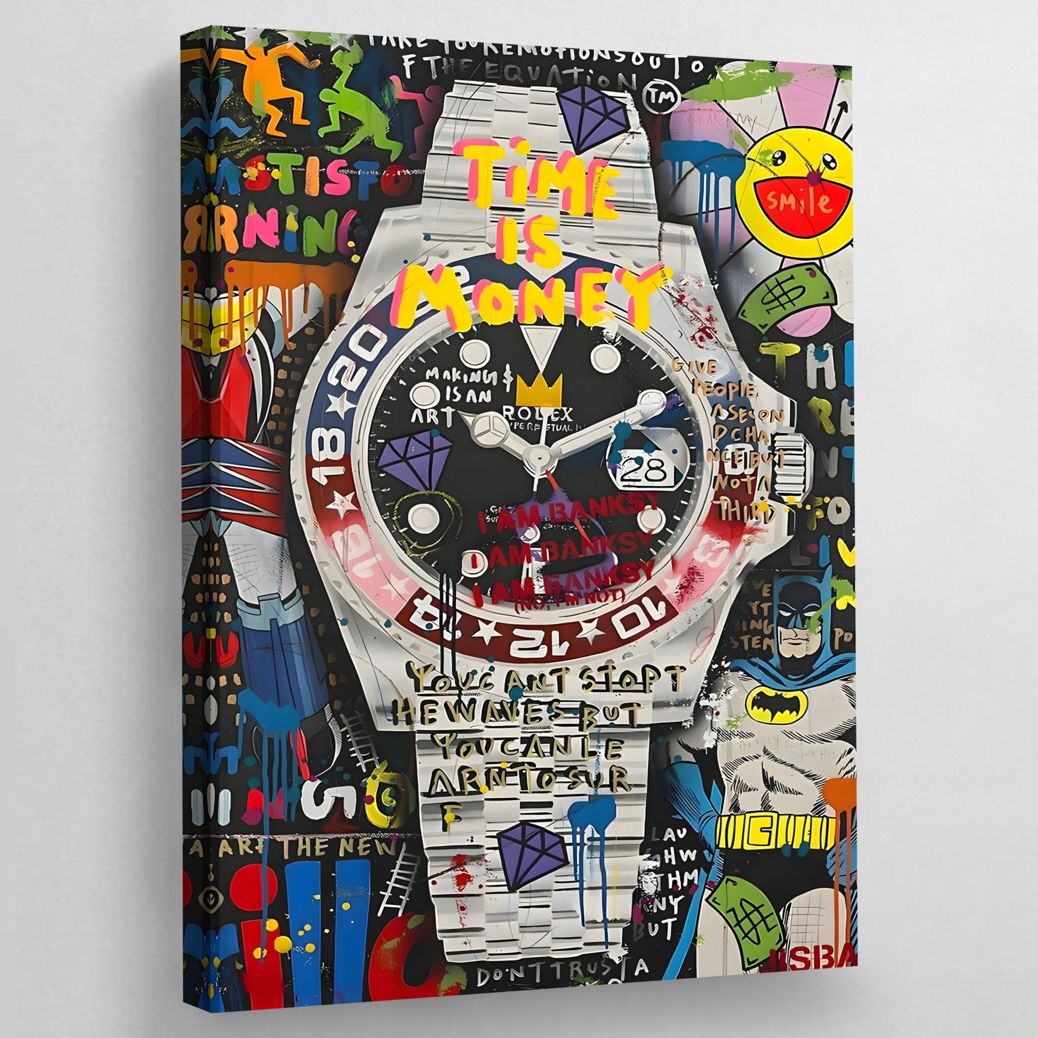 Rolex Graffiti Wall Art - Luxury Art Canvas