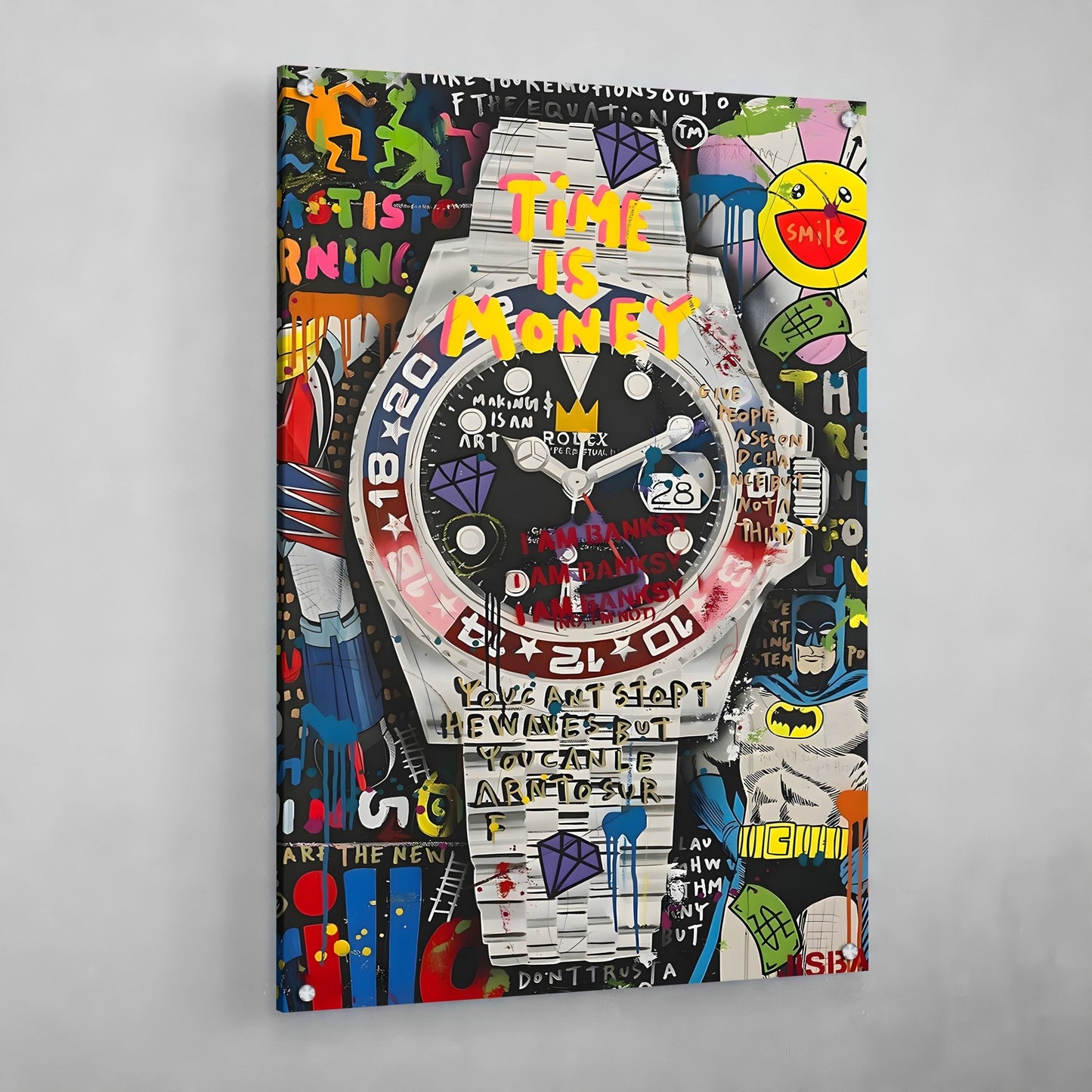 Rolex Graffiti Wall Art - Luxury Art Canvas