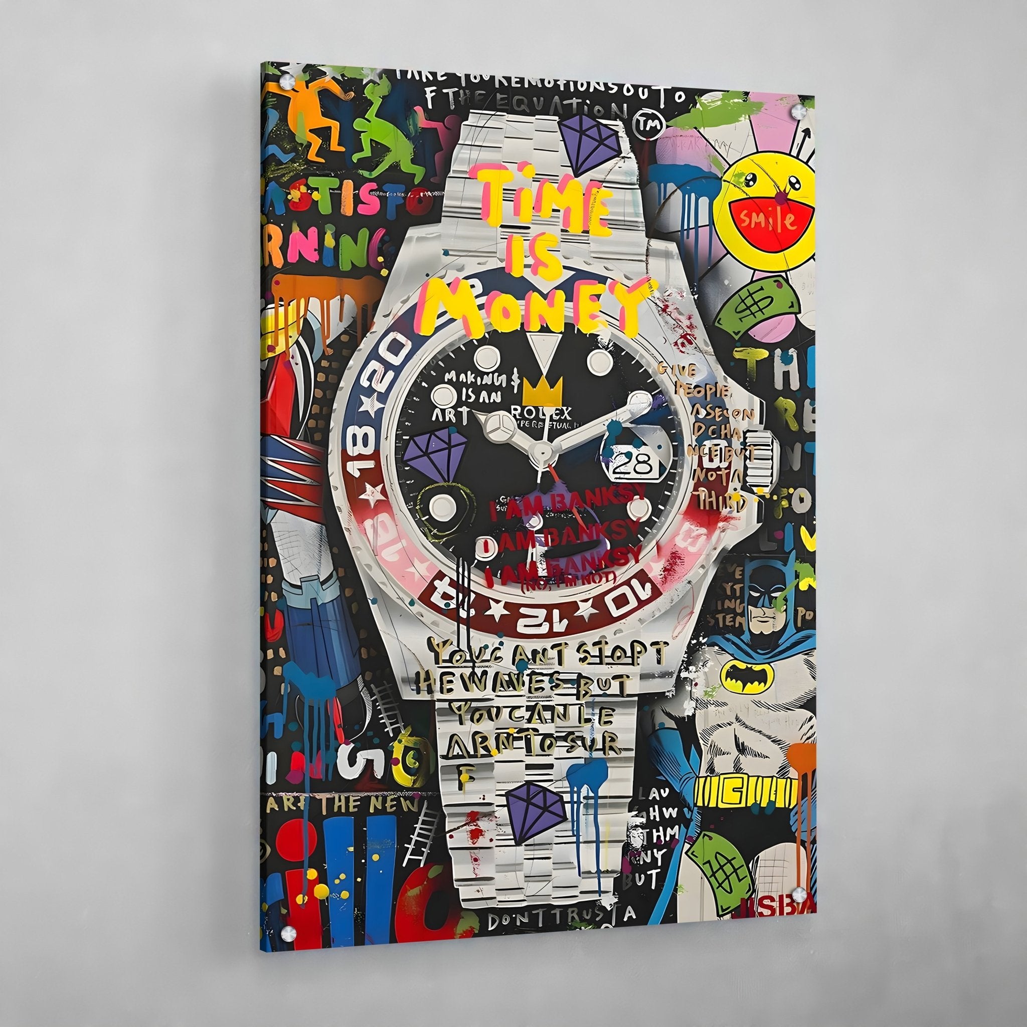 Rolex Graffiti Wall Art - Luxury Art Canvas