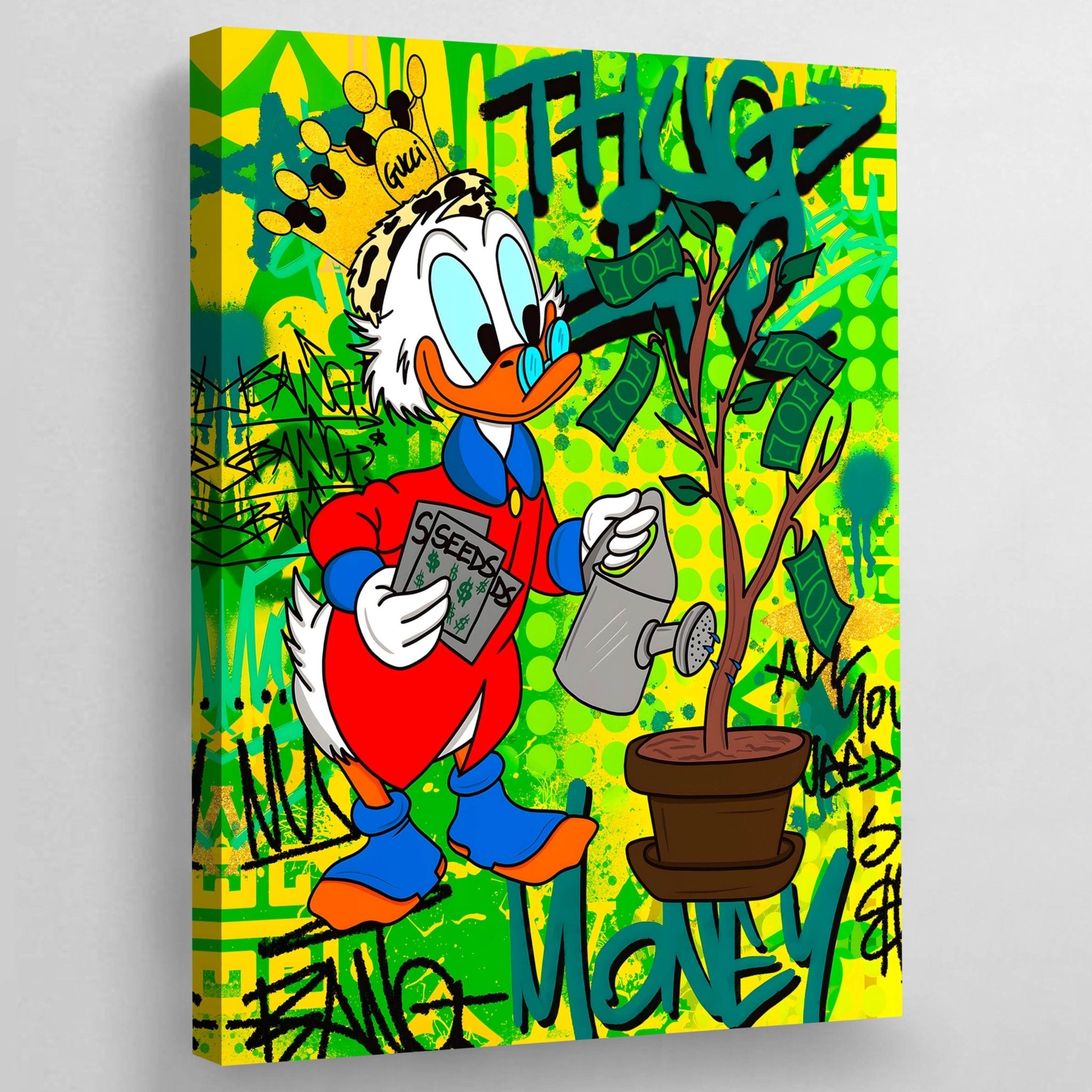 Scrooge Money Canvas Wall Art - Luxury Art Canvas