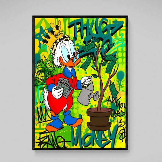 Scrooge Money Canvas Wall Art - Luxury Art Canvas