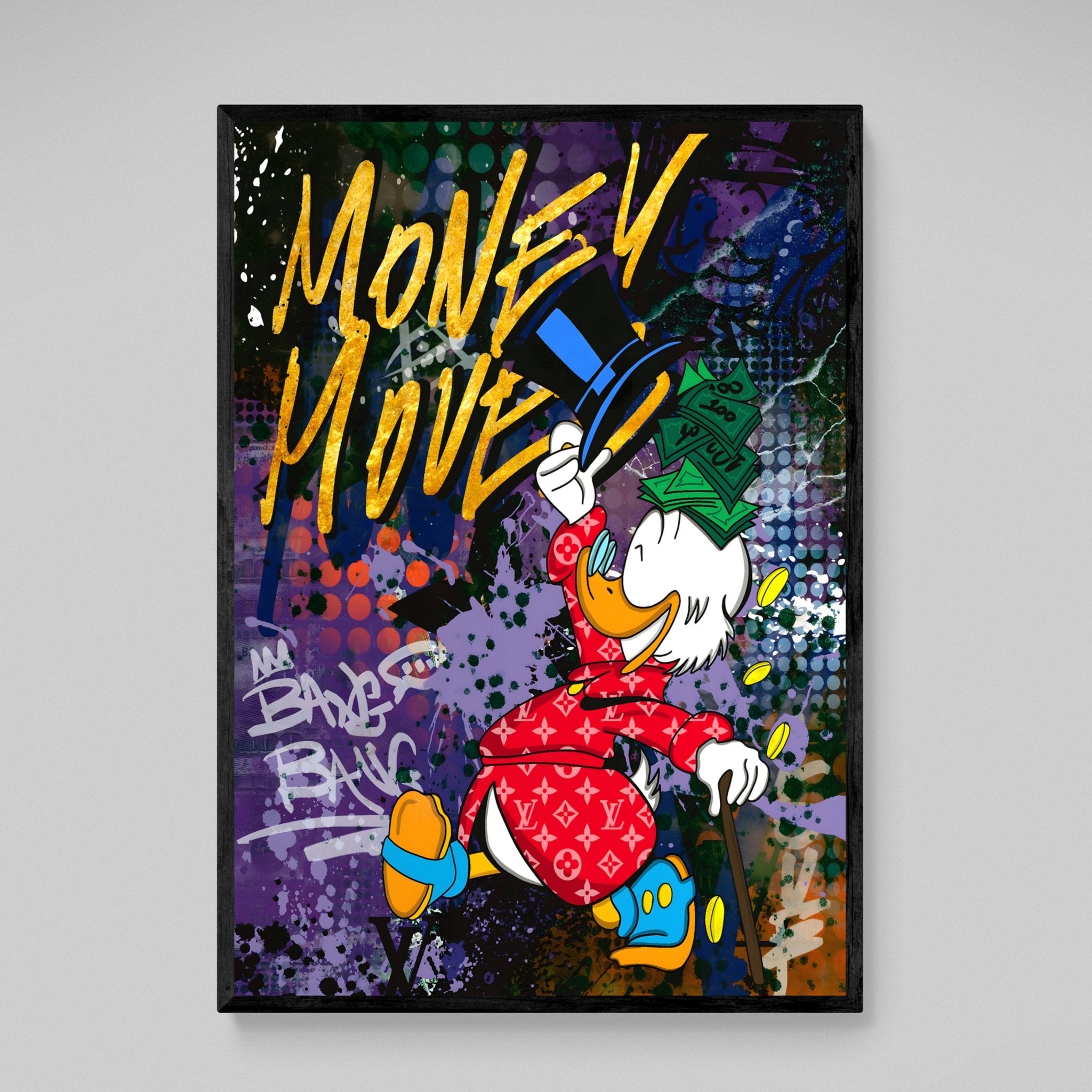 Scrooge Money Moves Canvas Wall Art - Luxury Art Canvas