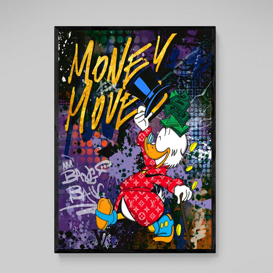 Scrooge Money Moves Canvas Wall Art - Luxury Art Canvas