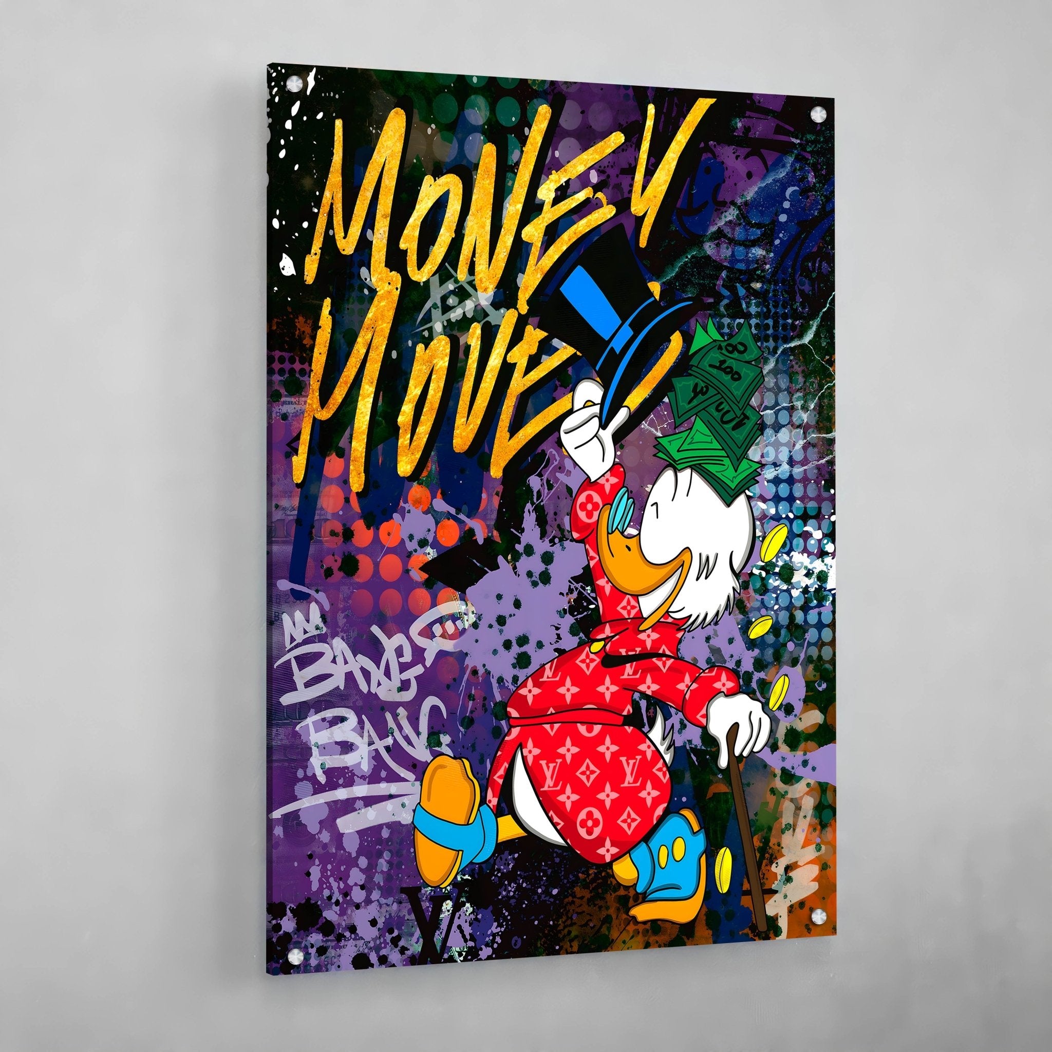 Scrooge Money Moves Canvas Wall Art - Luxury Art Canvas