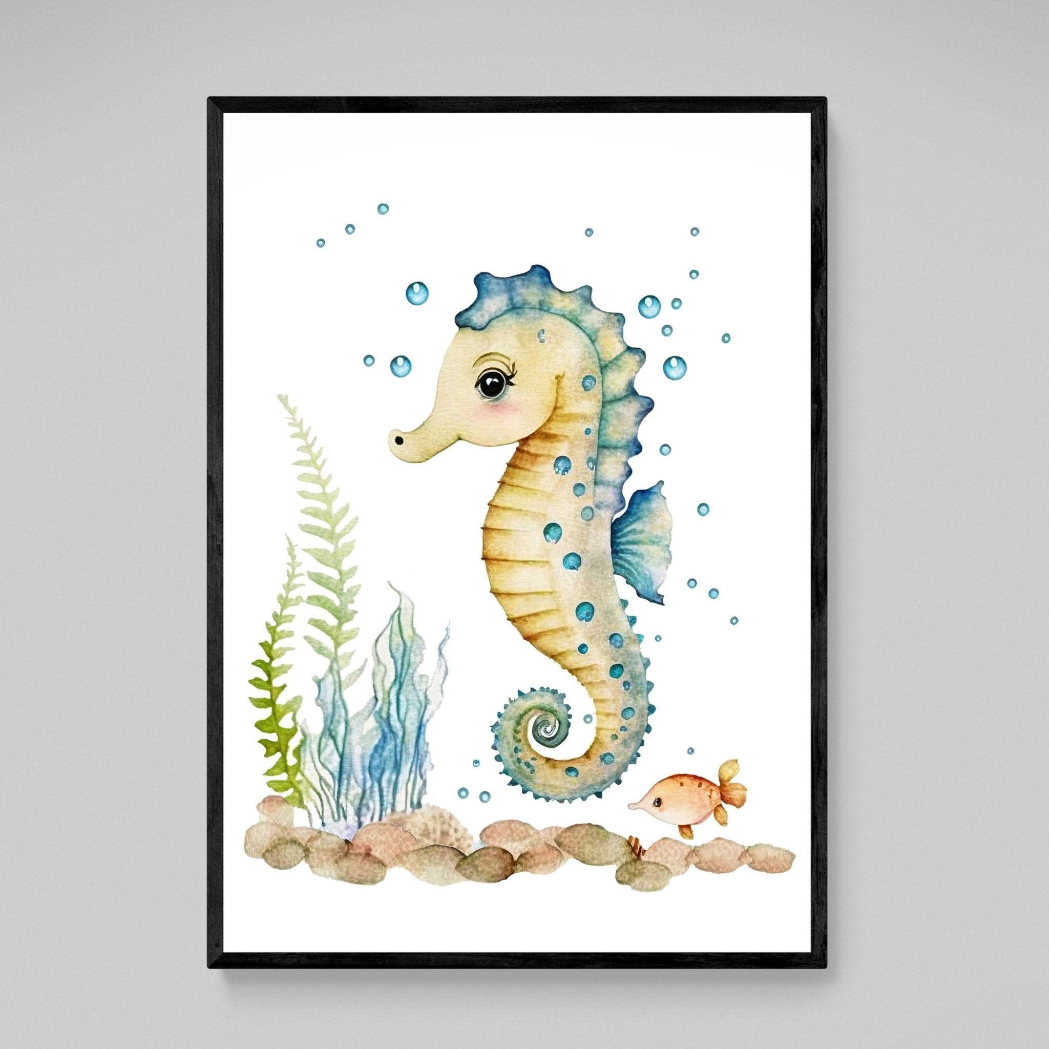 Seahorse Nursery Wall Art - Luxury Art Canvas