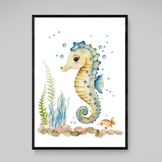 Seahorse Nursery Wall Art - Luxury Art Canvas