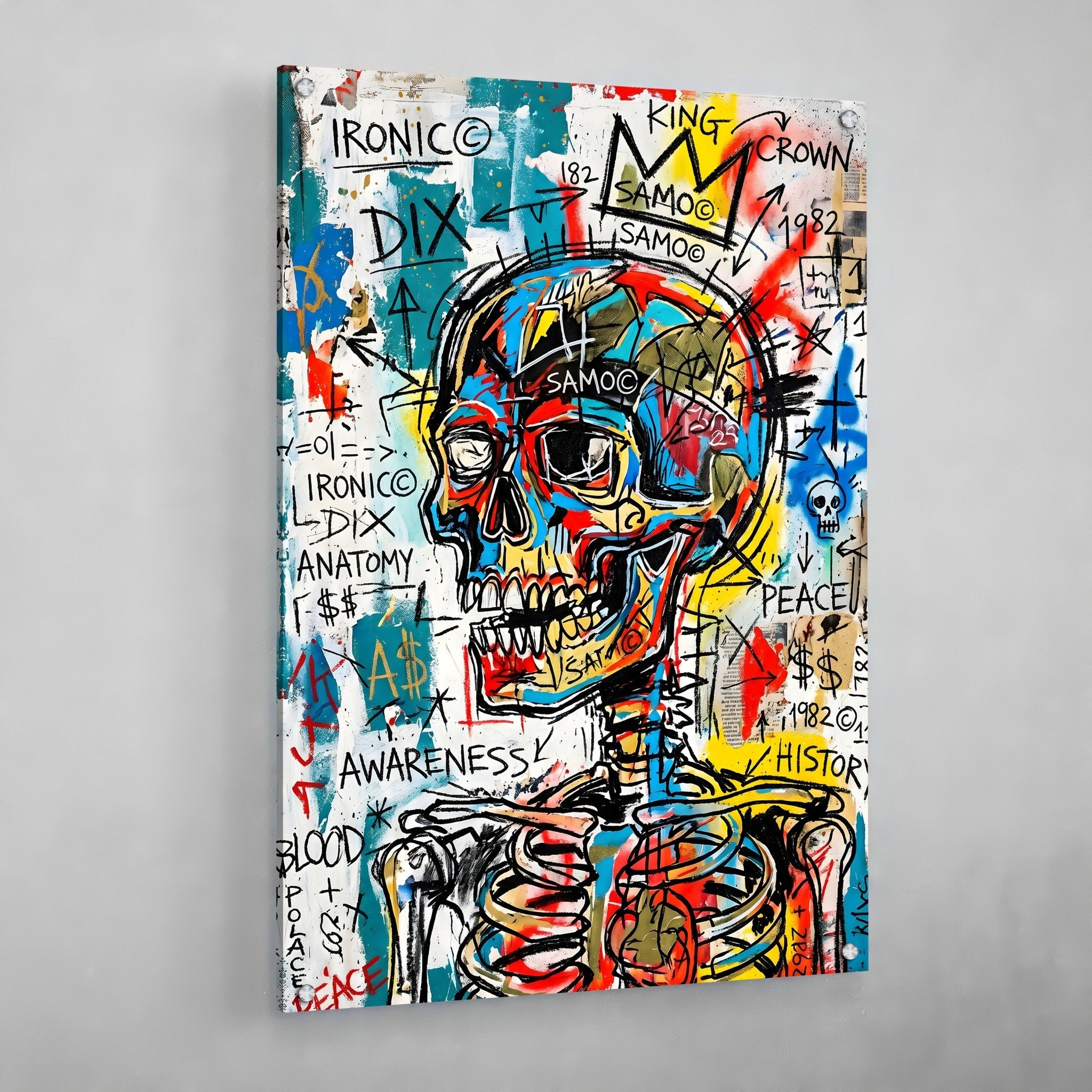 Skeleton Graffiti Wall Art - Luxury Art Canvas