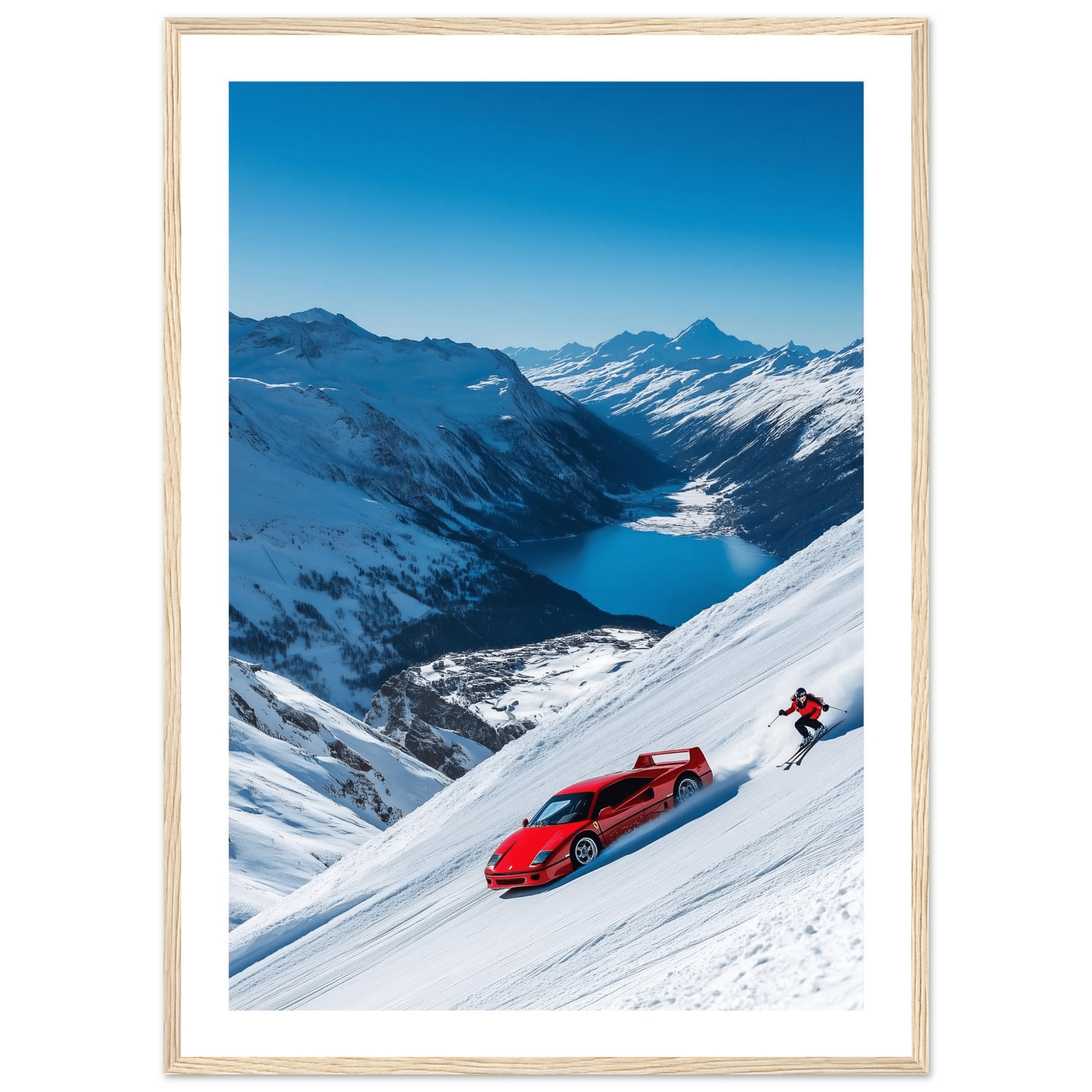 Ski Ferrari Photography Wall Art - Luxury Art Canvas