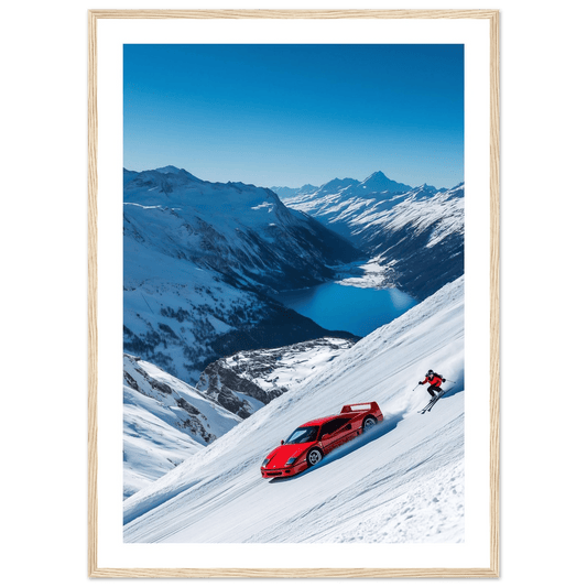 Ski Ferrari Photography Wall Art - Luxury Art Canvas