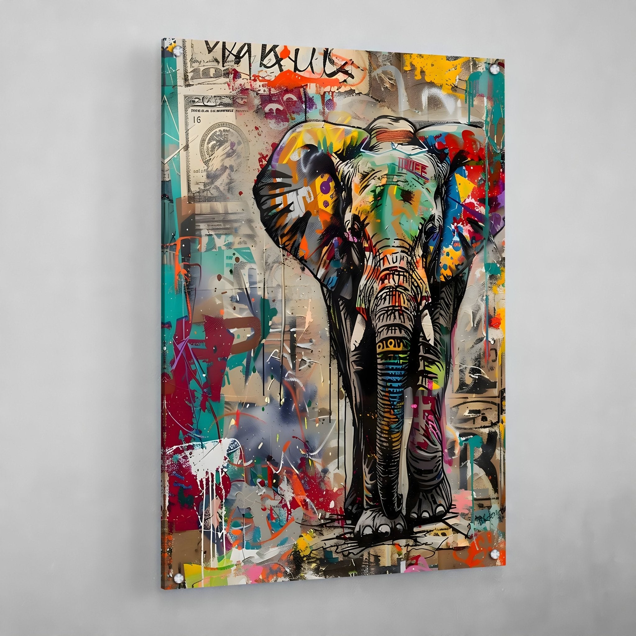 Street Art Elephant Wall Art - Luxury Art Canvas