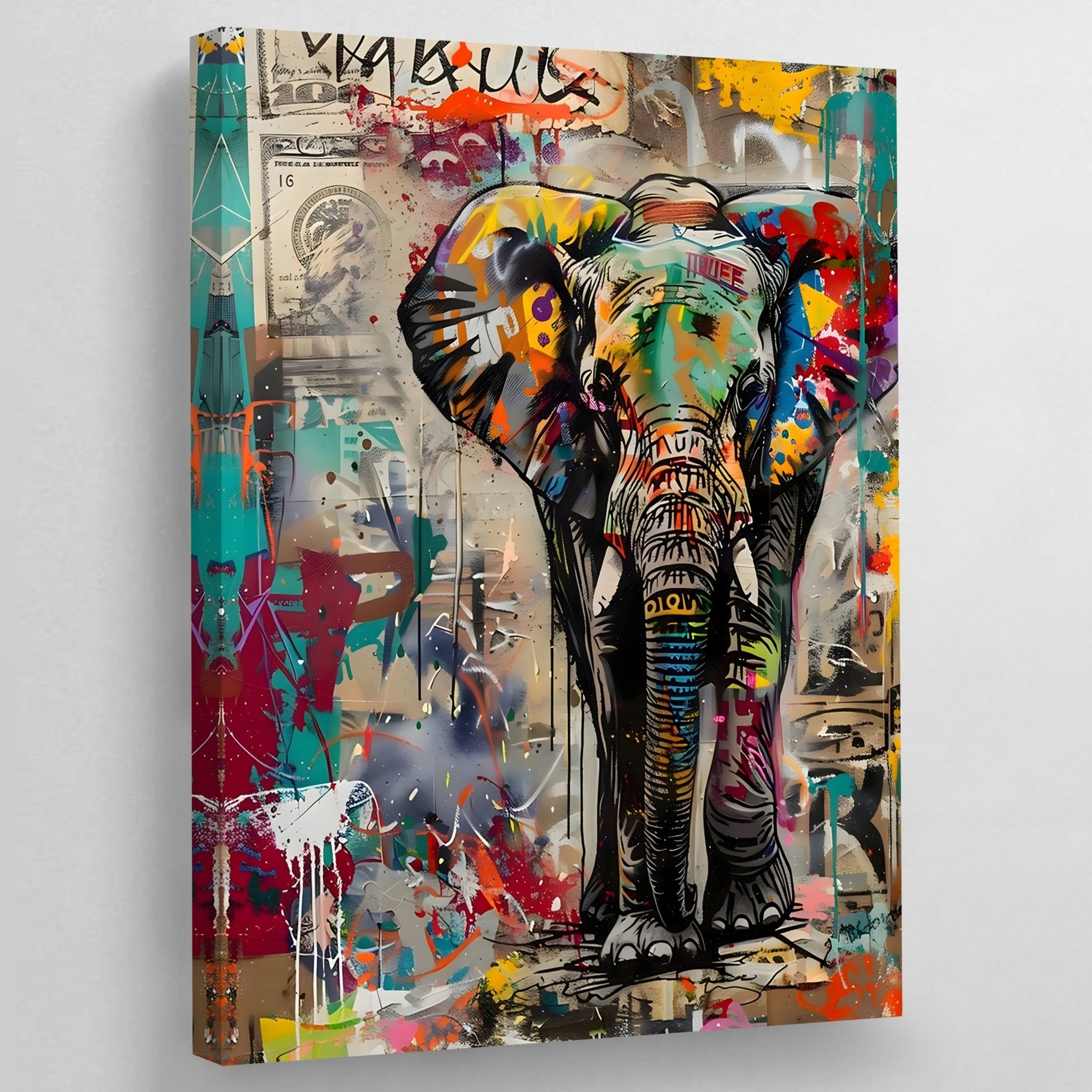 Street Art Elephant Wall Art - Luxury Art Canvas