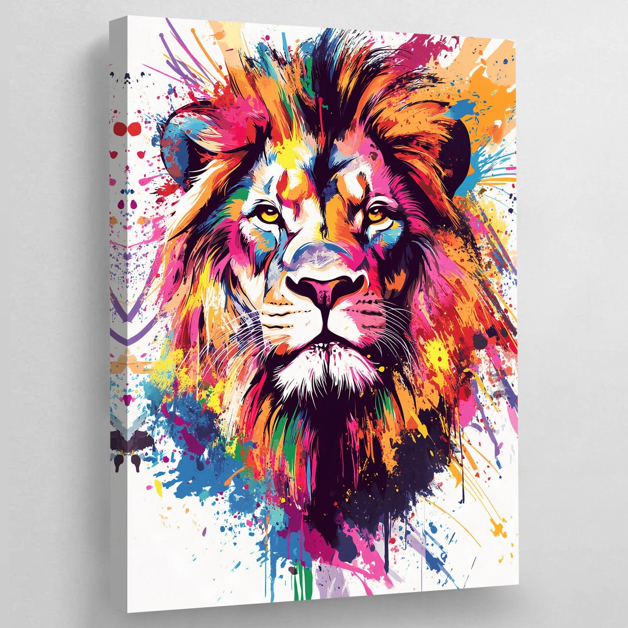 Street Art Lion Canvas Wall Art - Luxury Art Canvas