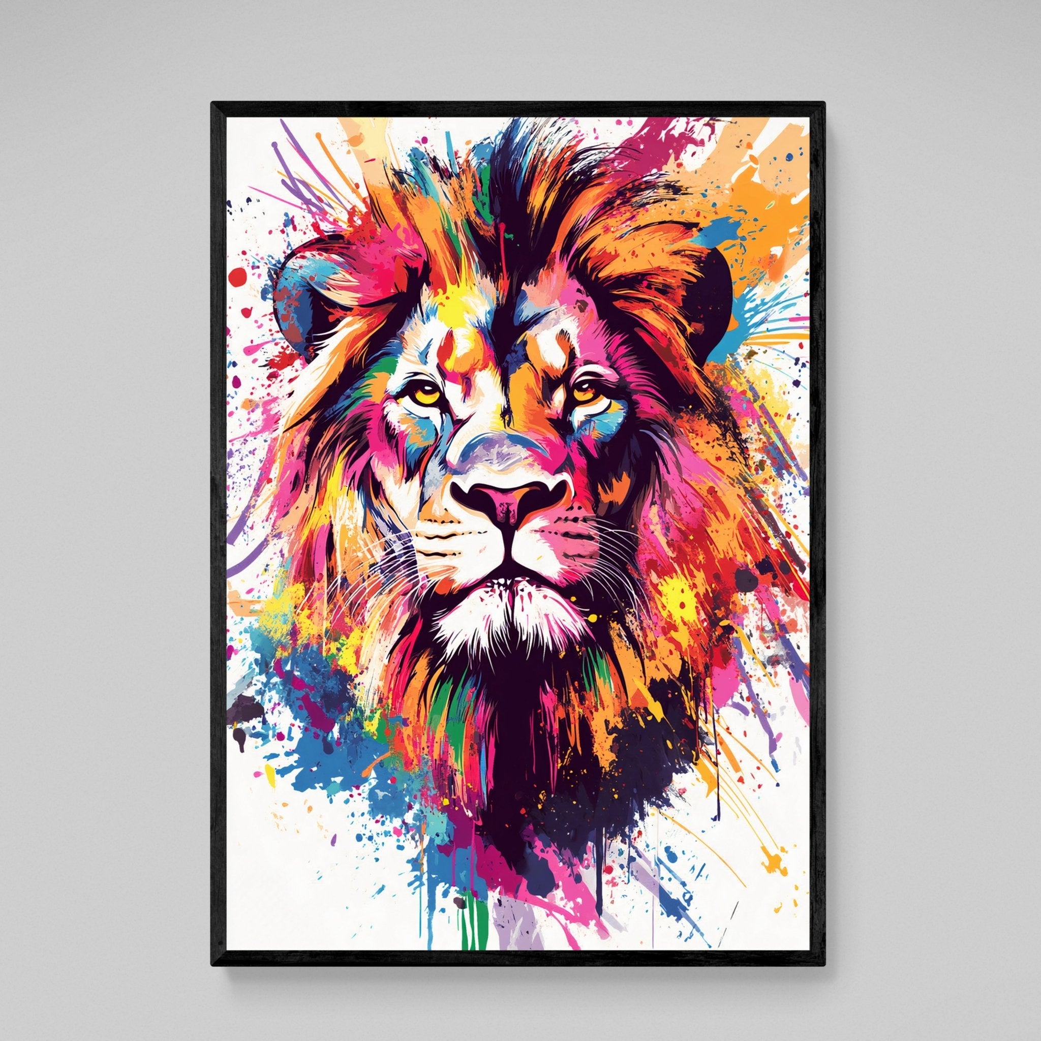 Street Art Lion Canvas Wall Art - Luxury Art Canvas