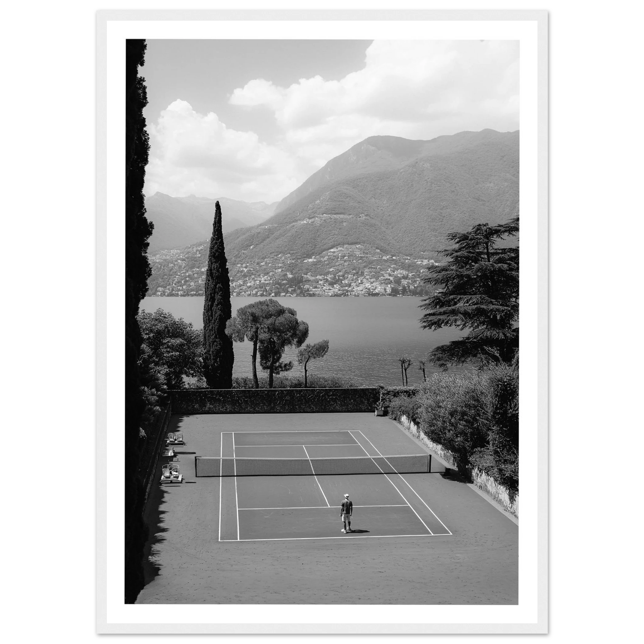 Tennis Black and White Photography Wall Art - Luxury Art Canvas