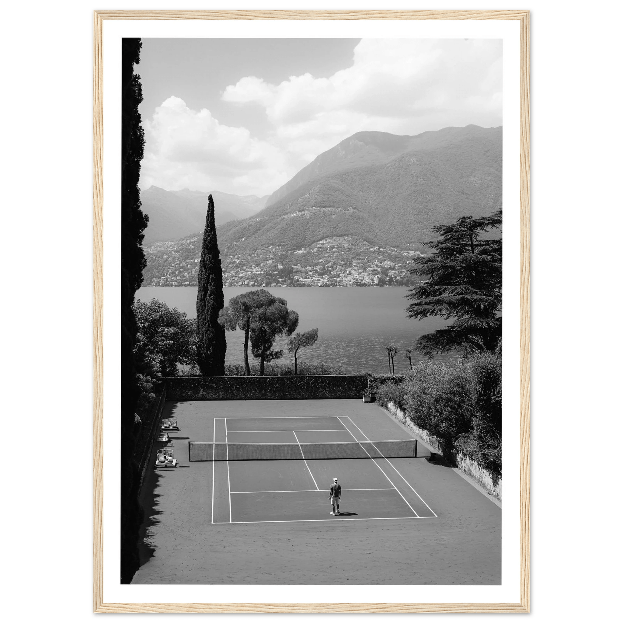 Tennis Black and White Photography Wall Art - Luxury Art Canvas